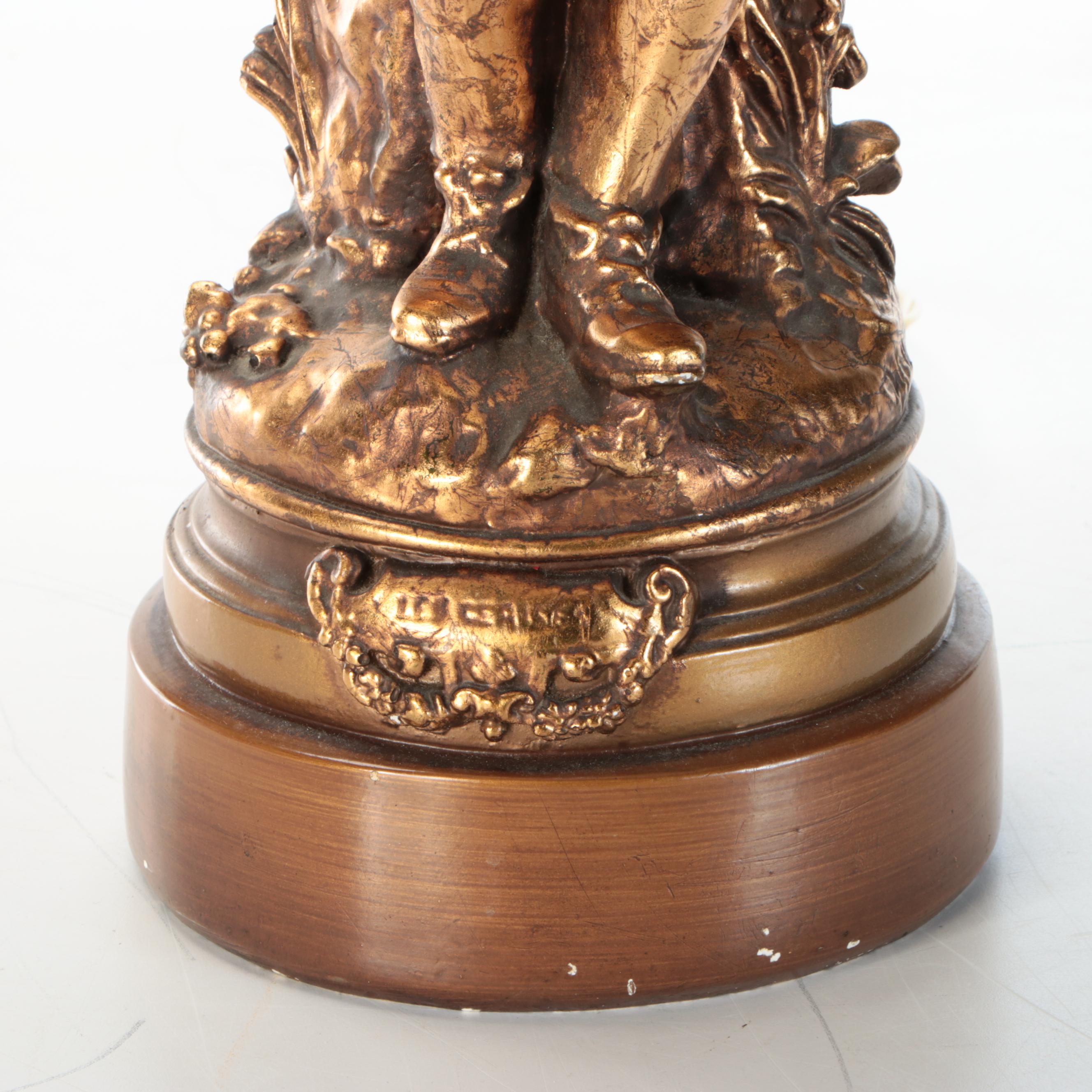 Neoclassical Style Lamp, Figure of Boy After Hippolyte-François Moreau