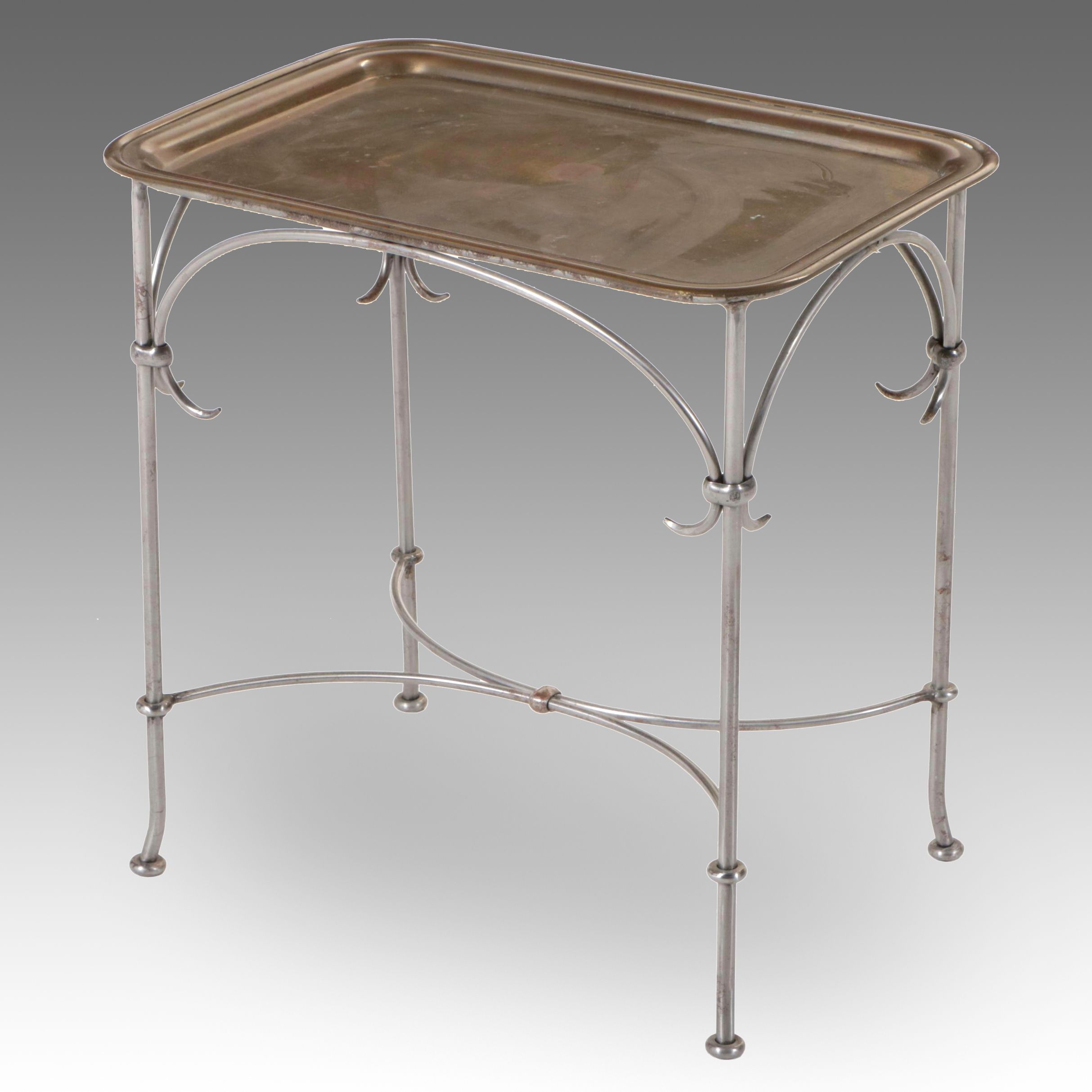 Regency Style Mixed Metal Finish Tray Table, Mid to Late 20th Century