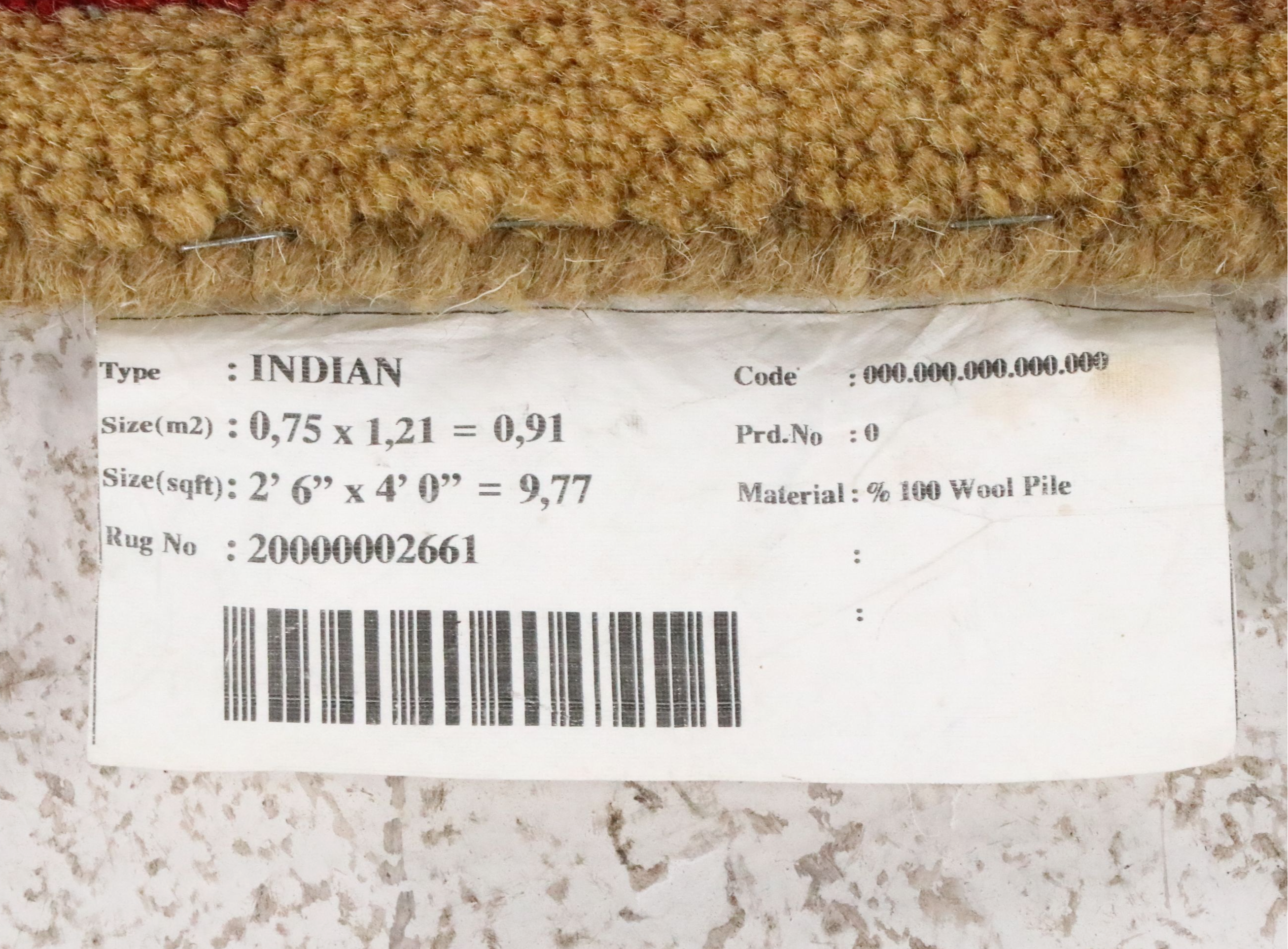 2'6 x 4'3 Hand-Knotted Indian Agra Accent Rug