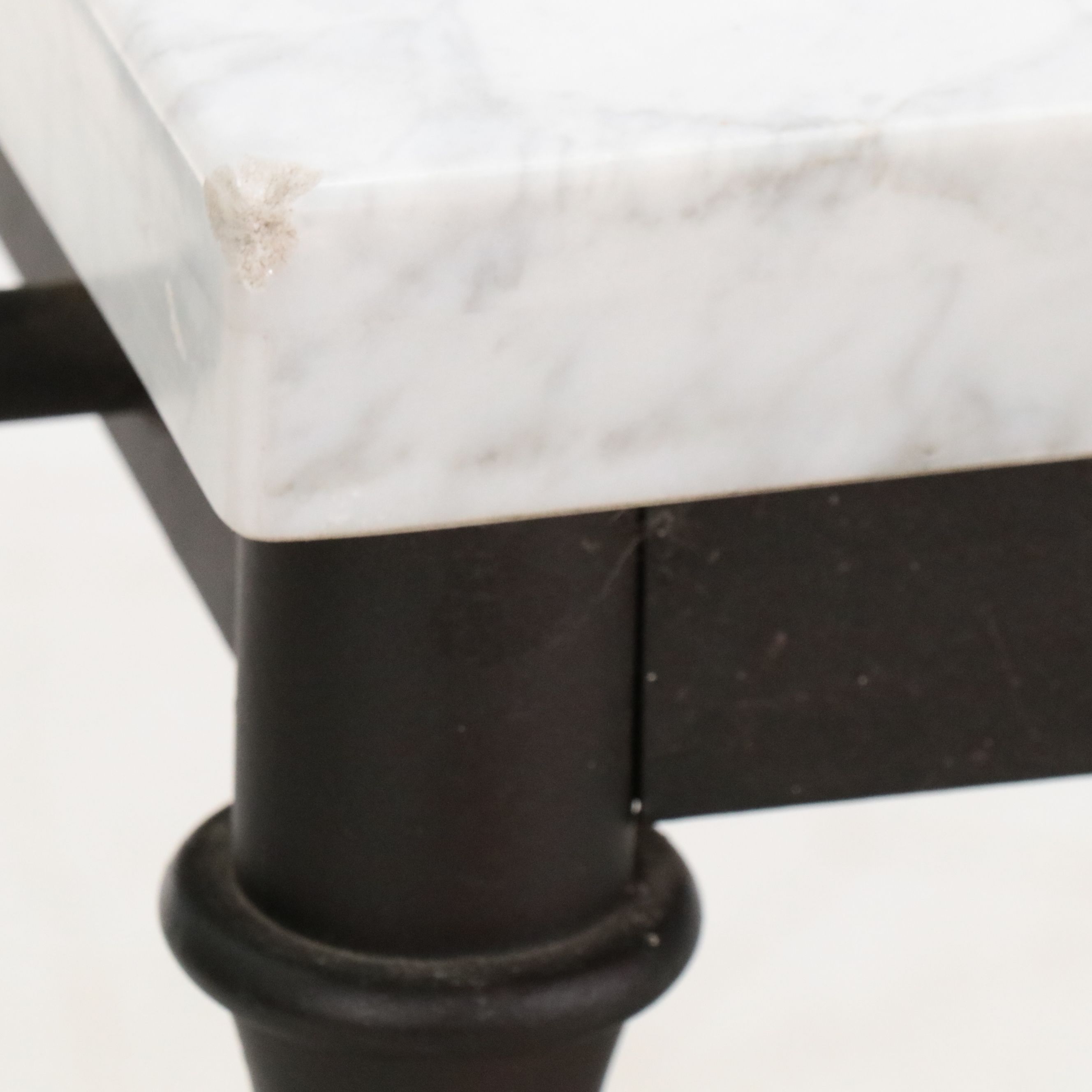 French Style Cast Metal Stone Top Kitchen Island