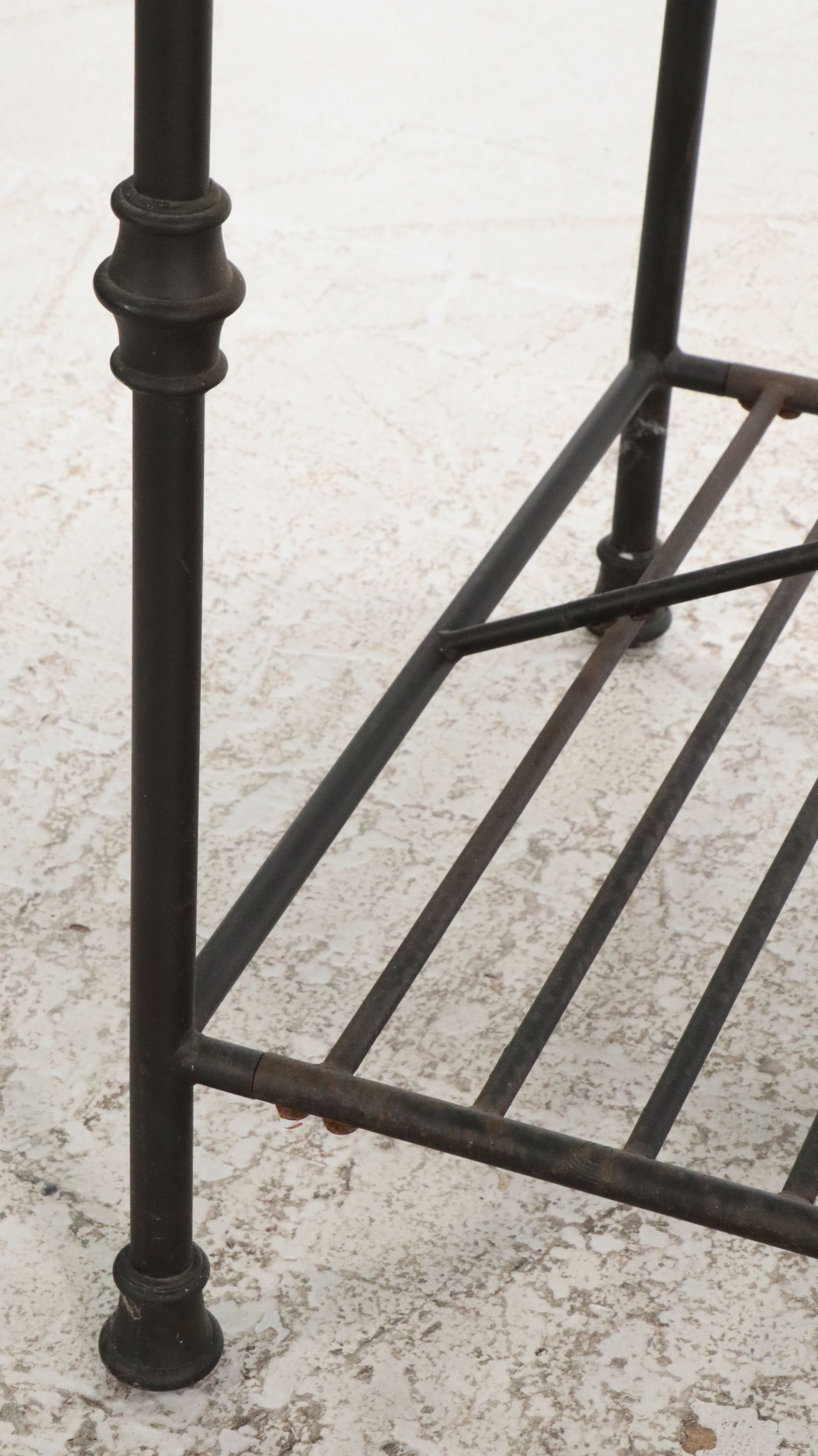 French Style Cast Metal Stone Top Kitchen Island