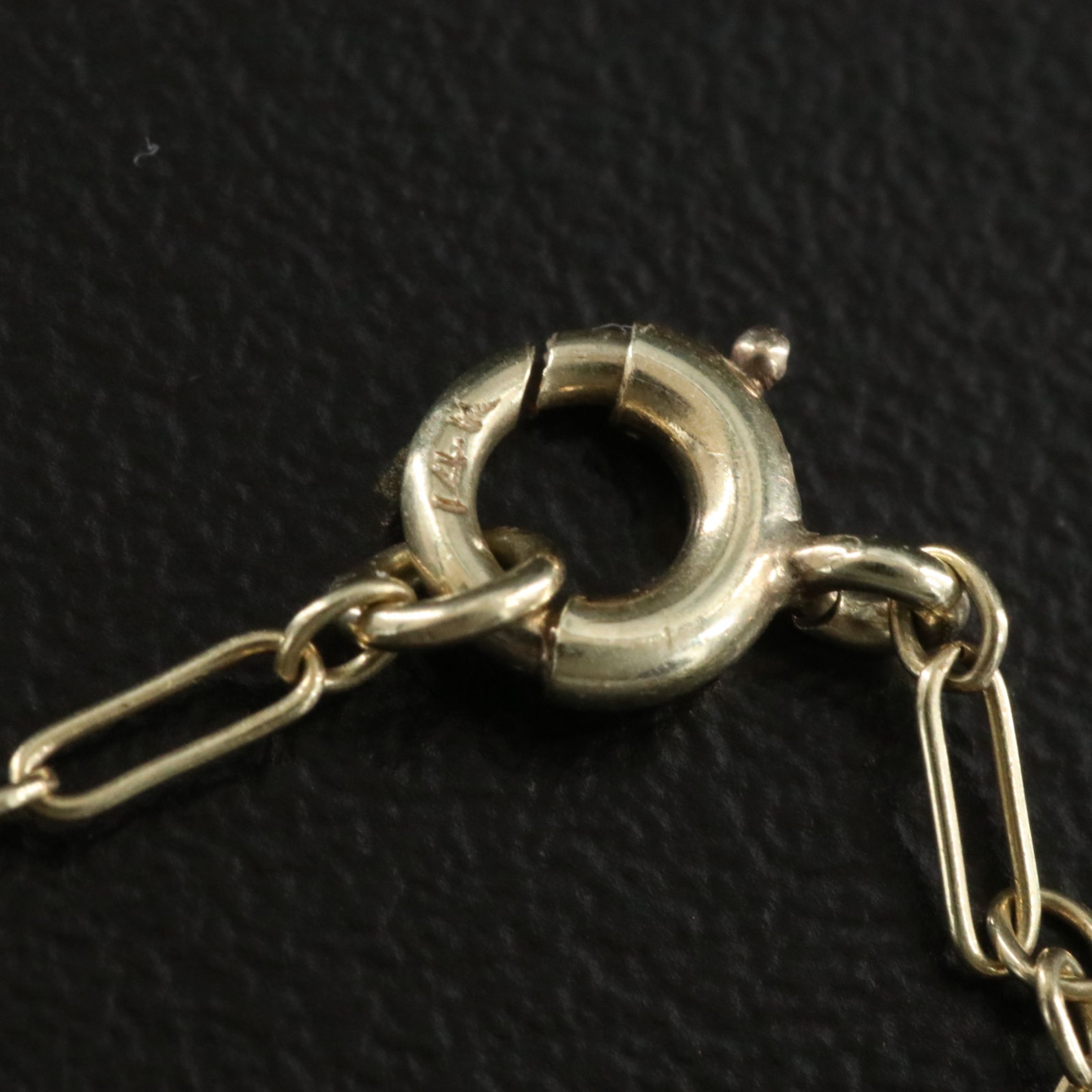 Chinese 1930s 14K Green Gold Carved Jadeite and Carnelian Necklace