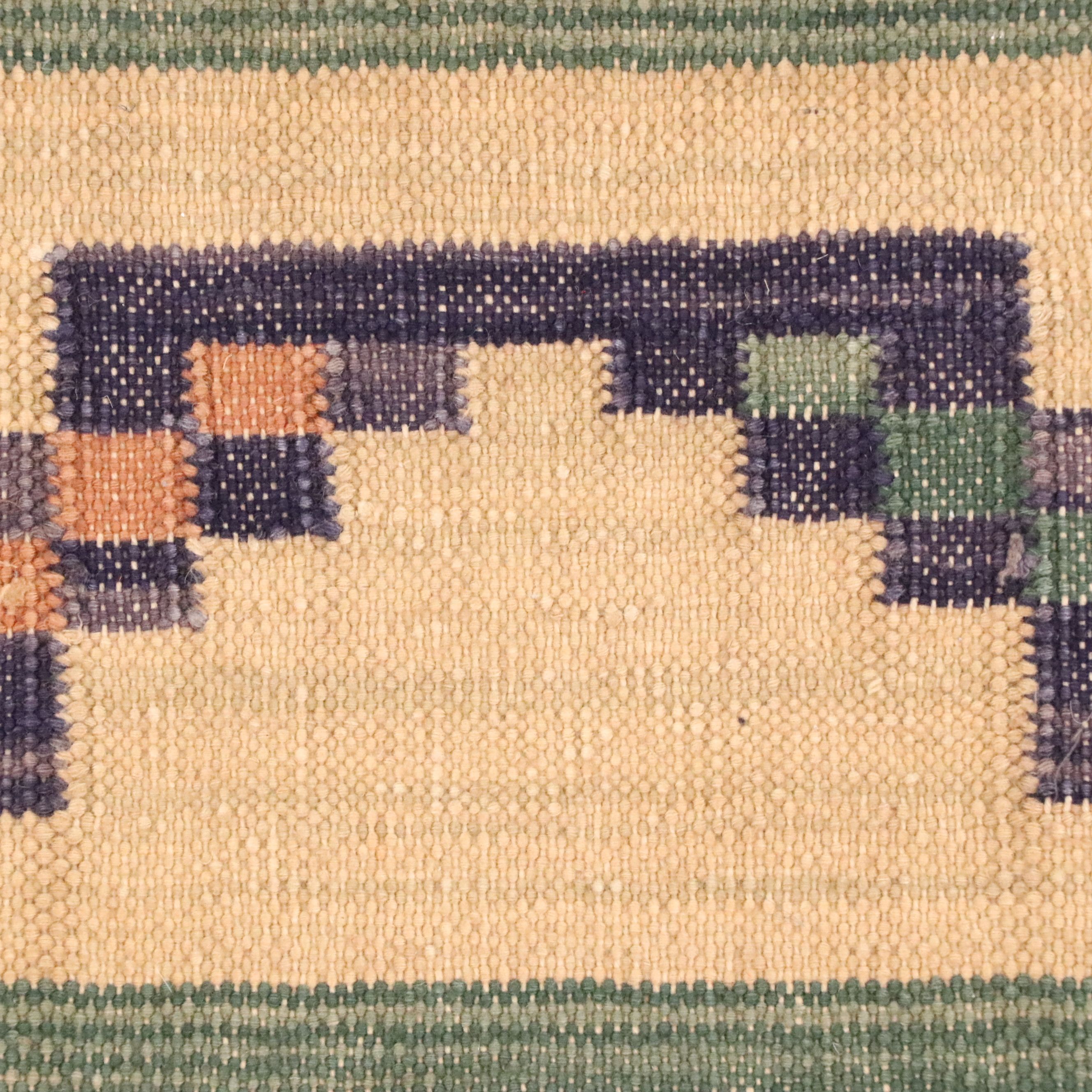 5'11 x 9'1 Handwoven Indian Dhurrie Area Rug