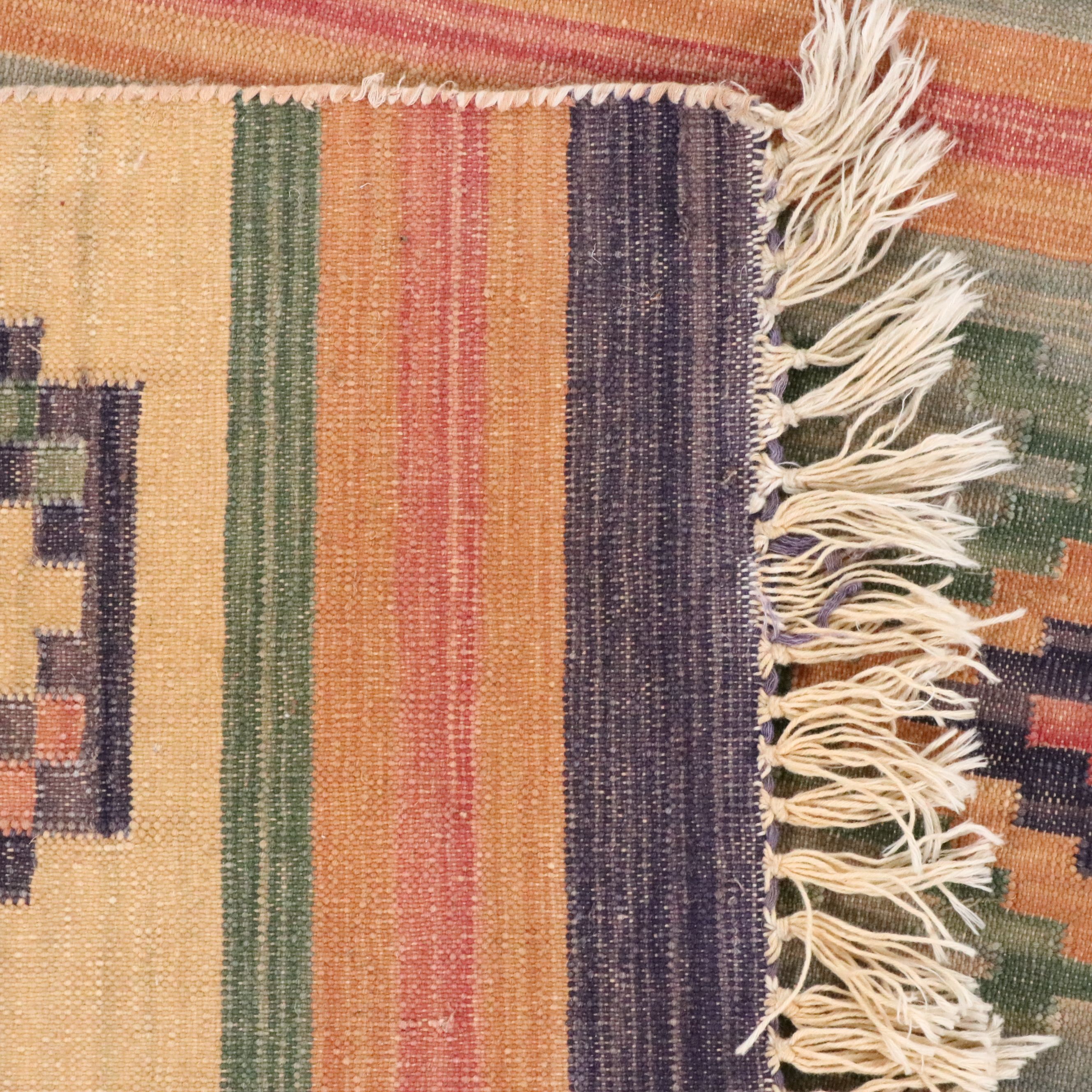 5'11 x 9'1 Handwoven Indian Dhurrie Area Rug