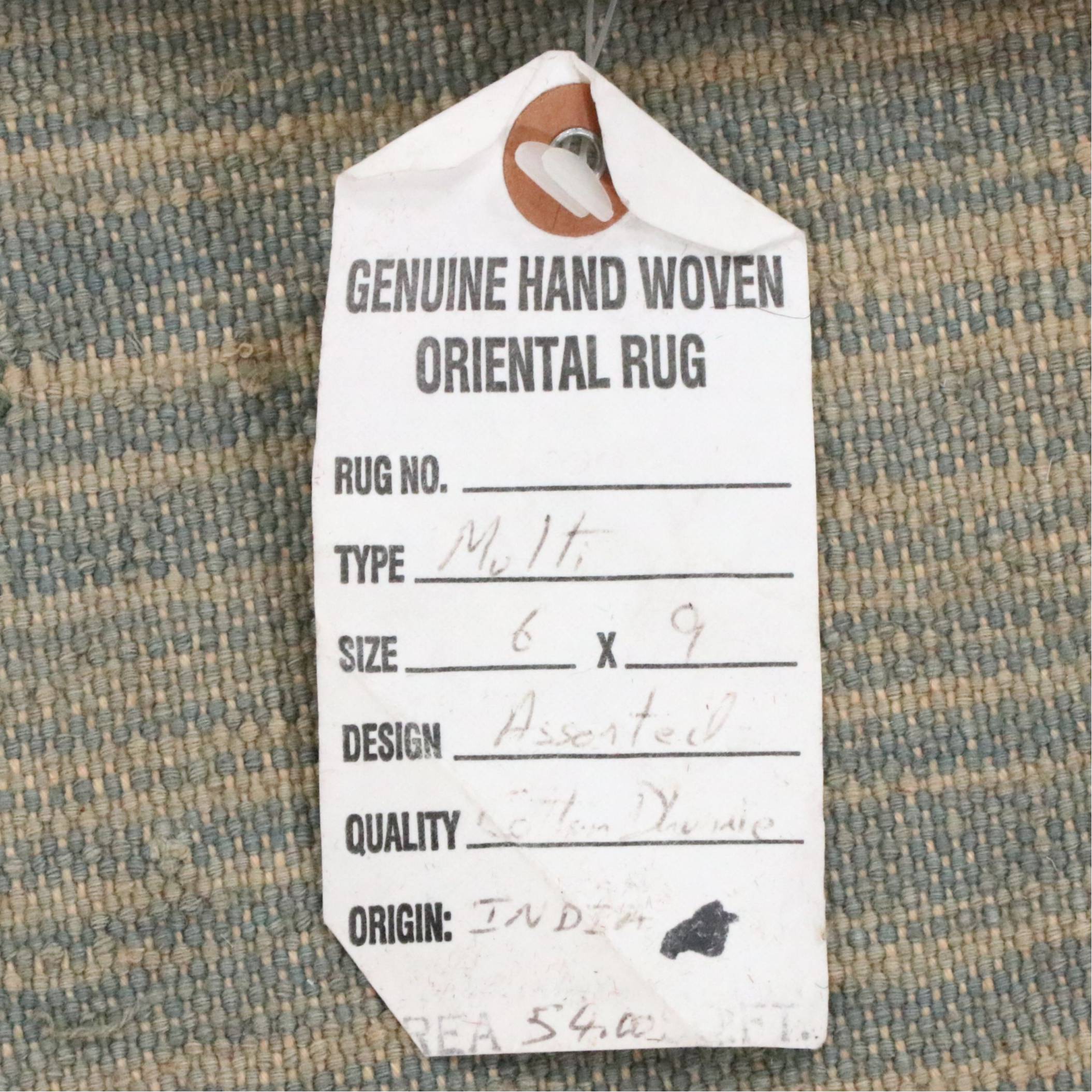 5'11 x 9'1 Handwoven Indian Dhurrie Area Rug