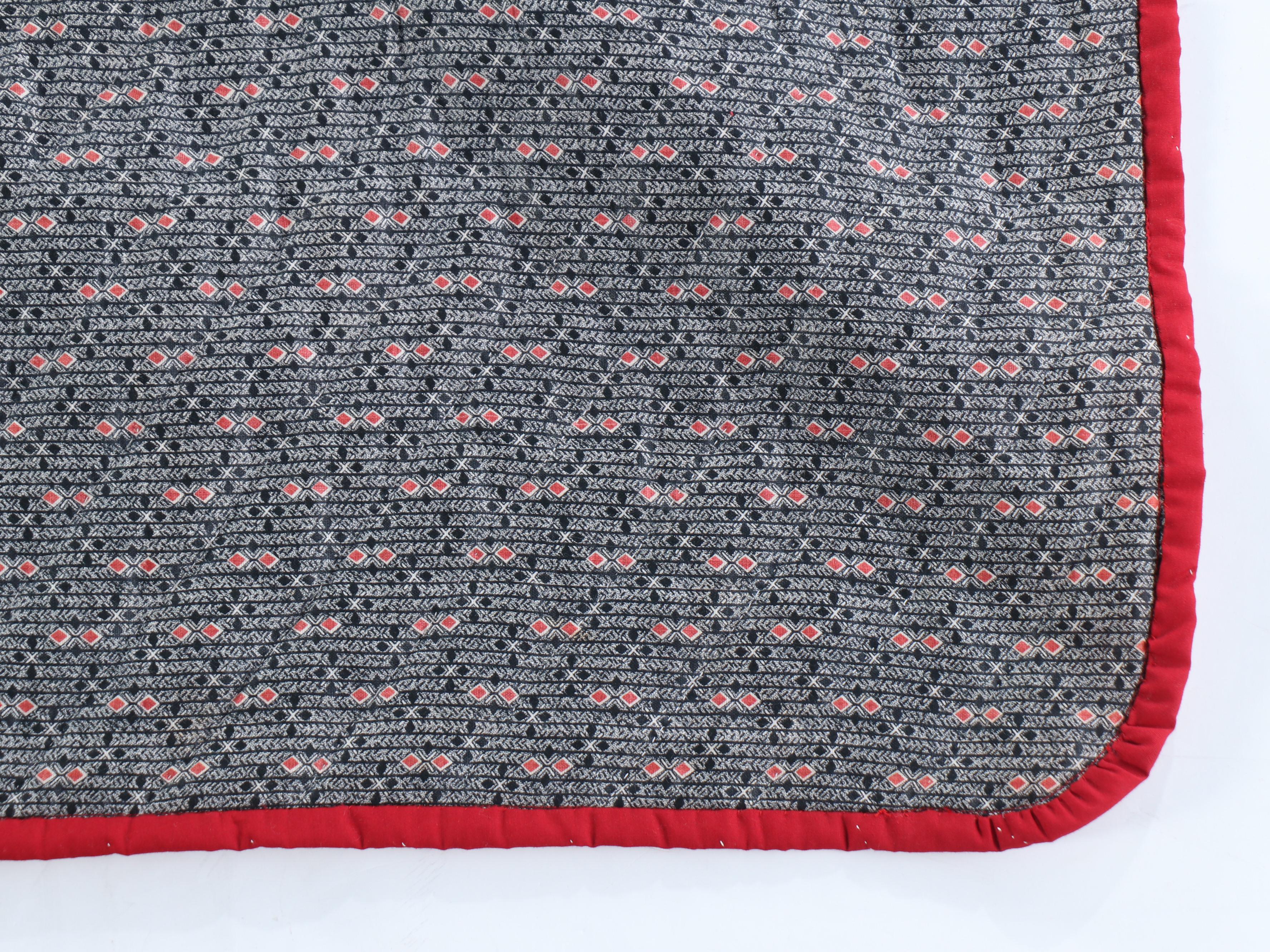 "Hourglass and Nine-Patch" Handcrafted Quilt