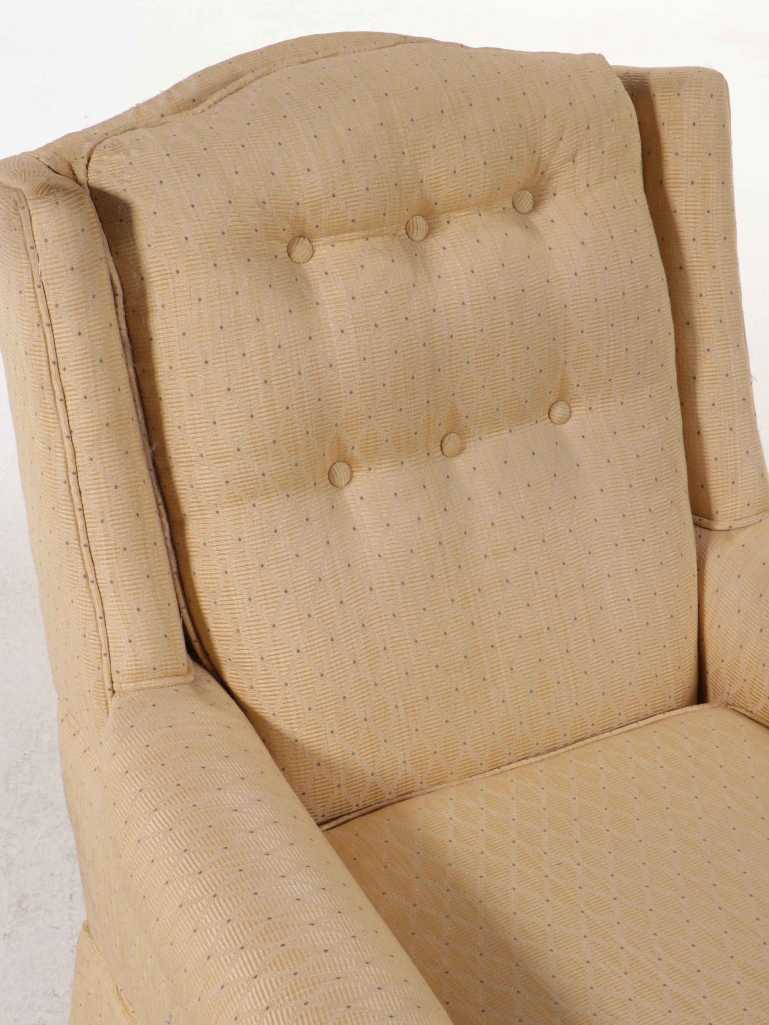 Button Tufted Armchair and Ottoman