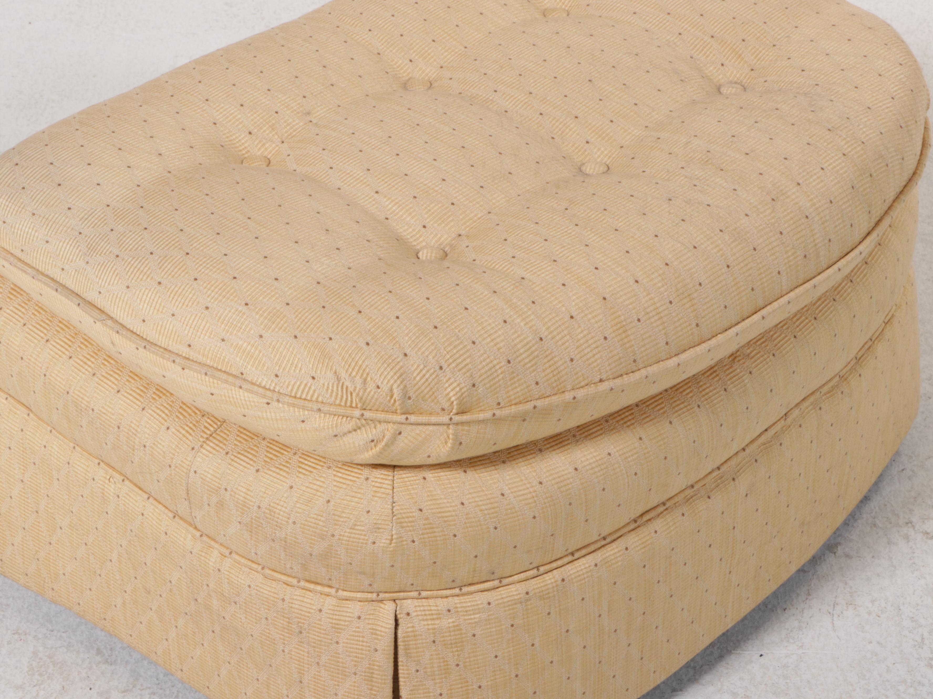 Button Tufted Armchair and Ottoman