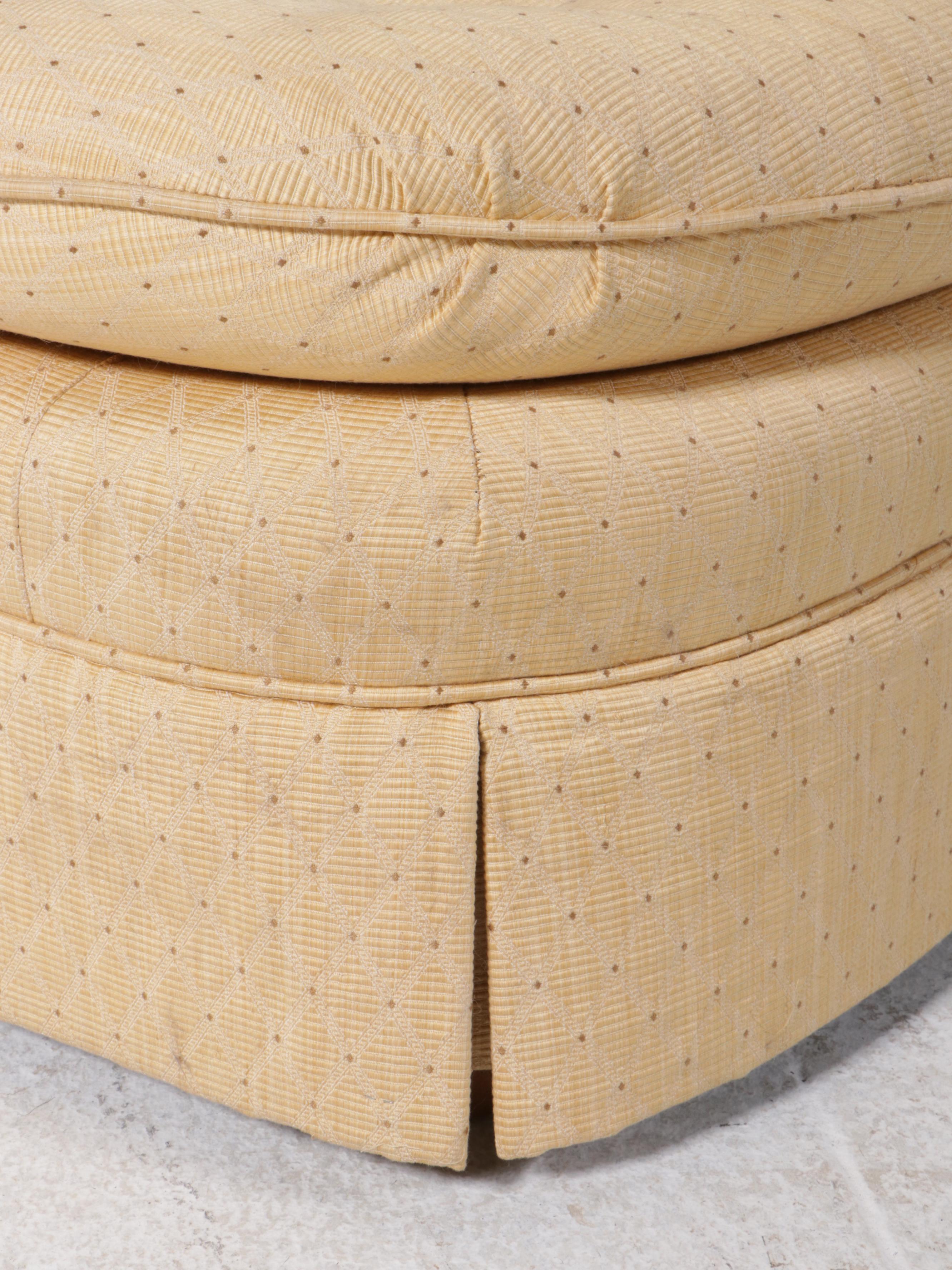 Button Tufted Armchair and Ottoman