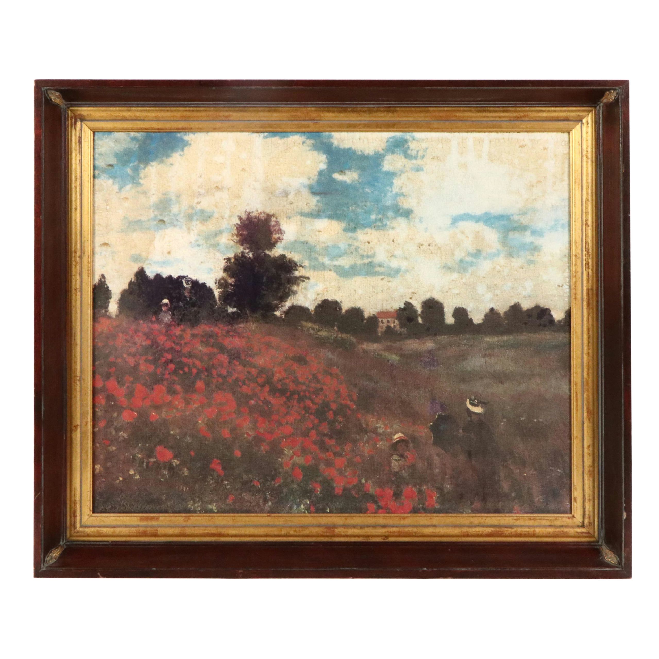 After Claude Monet Photomechanical Print "The Poppy Field Near Argenteuil"