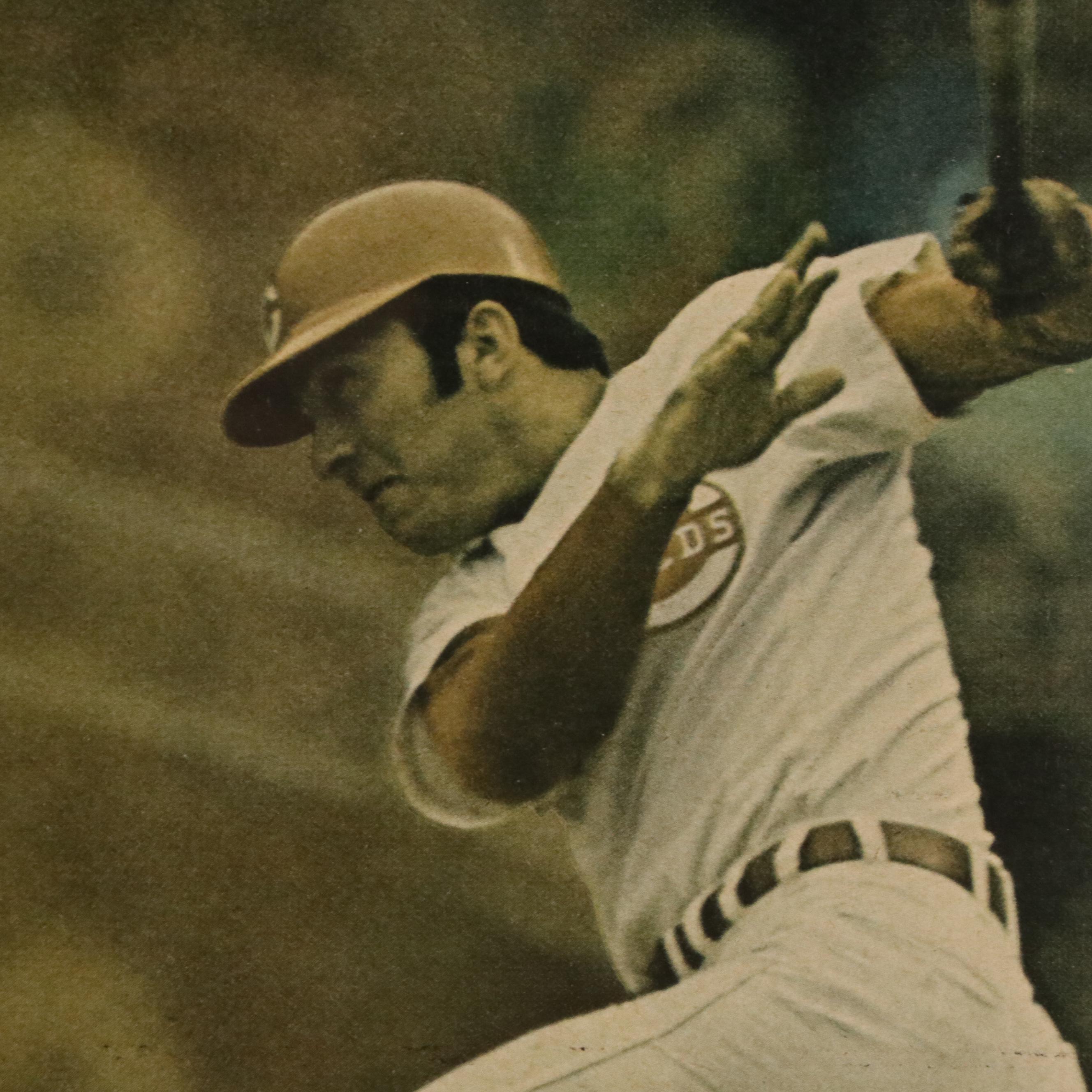 "A Hall of Famer for Sure" Offset Lithograph Framed Johnny Bench Spread, 1970