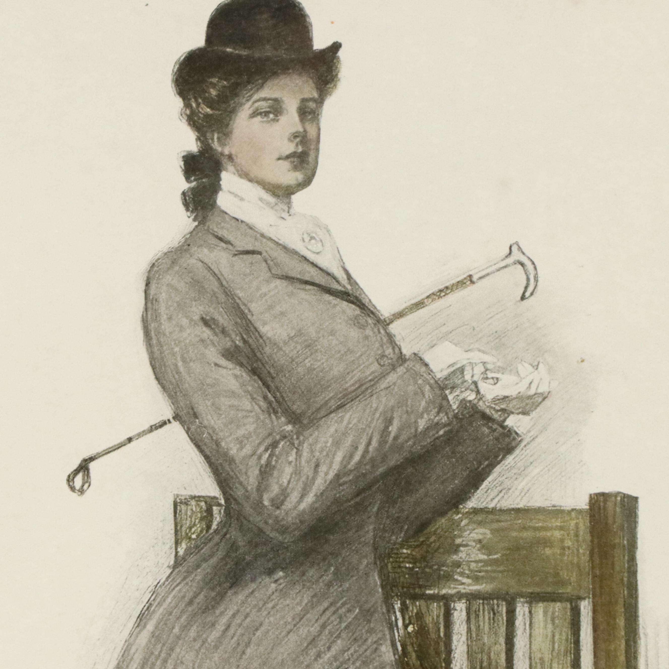 Halftone Illustrations of Women and Their Pets After Clarence F. Underwood