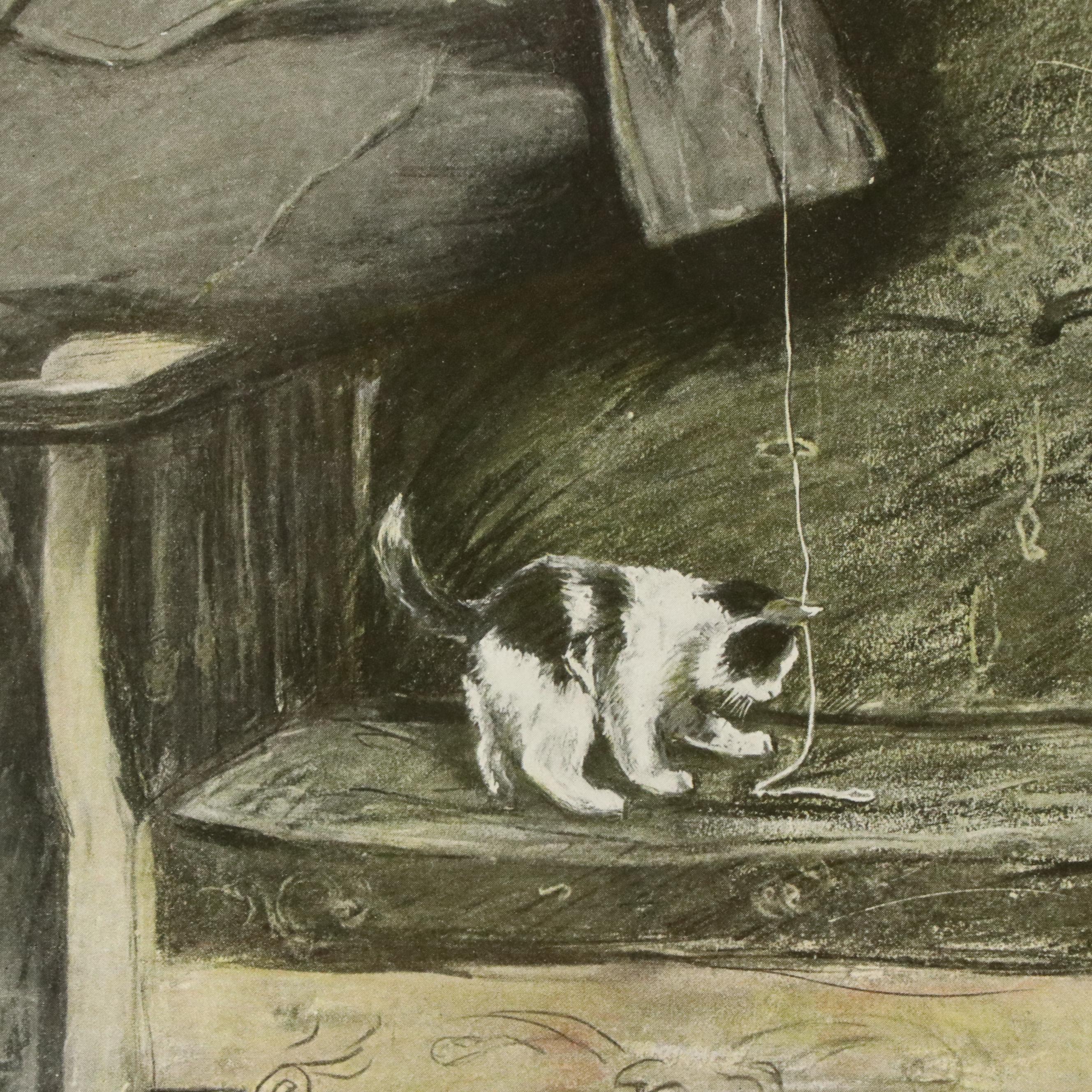 Halftone Illustrations of Women and Their Pets After Clarence F. Underwood