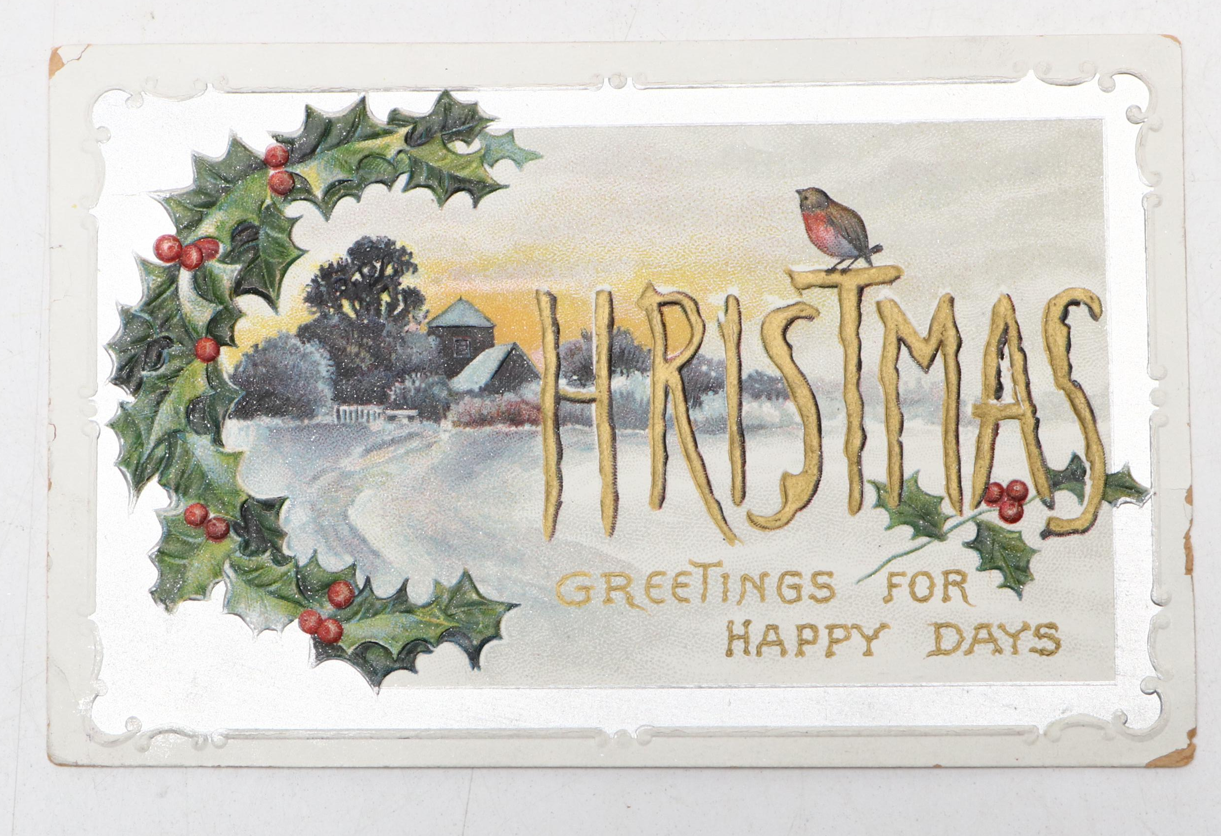 Santa Claus, Snowman and Other Christmas Postcards, Early 20th Century