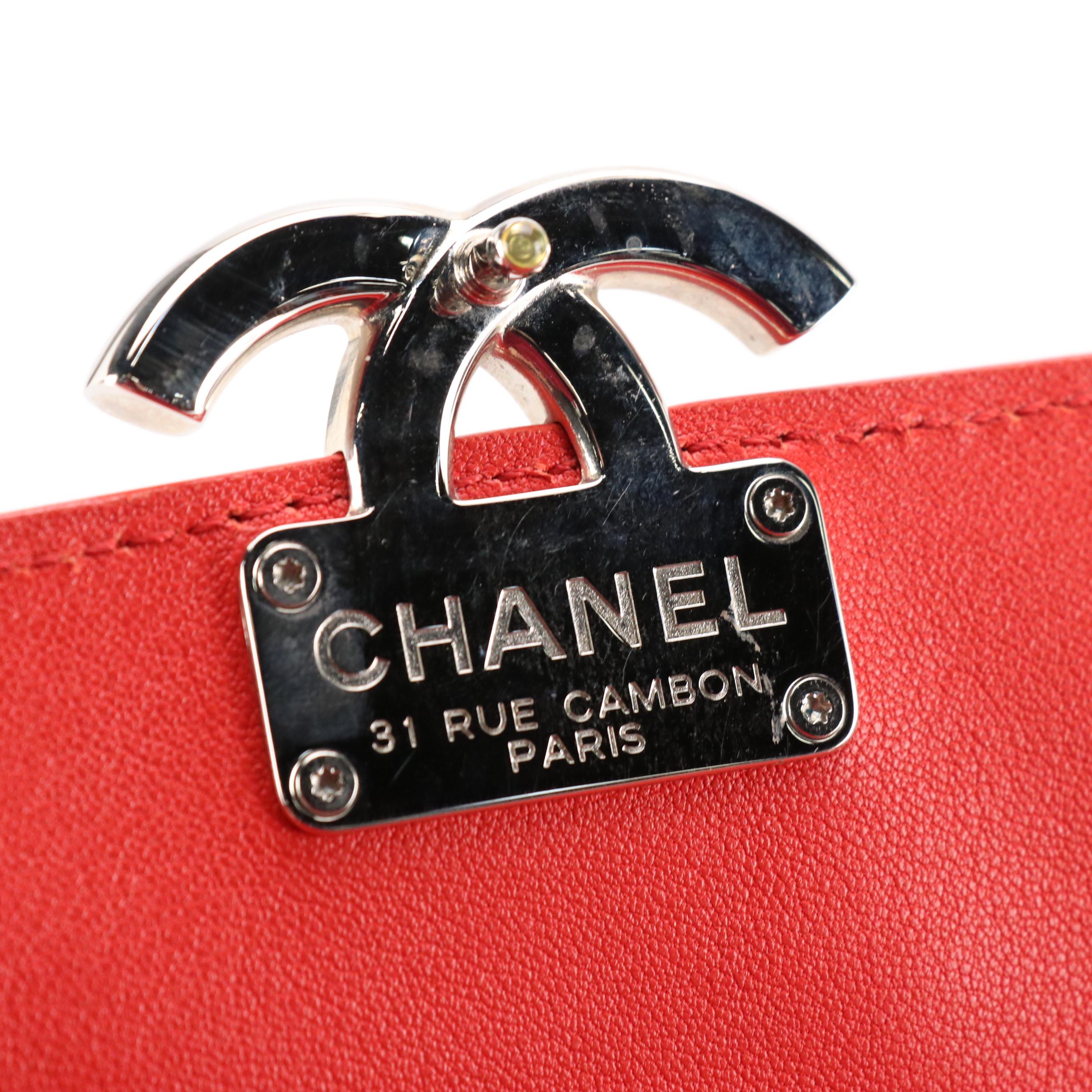Chanel Chain Strap Flap Bag in Red Quilted Calfskin Leather