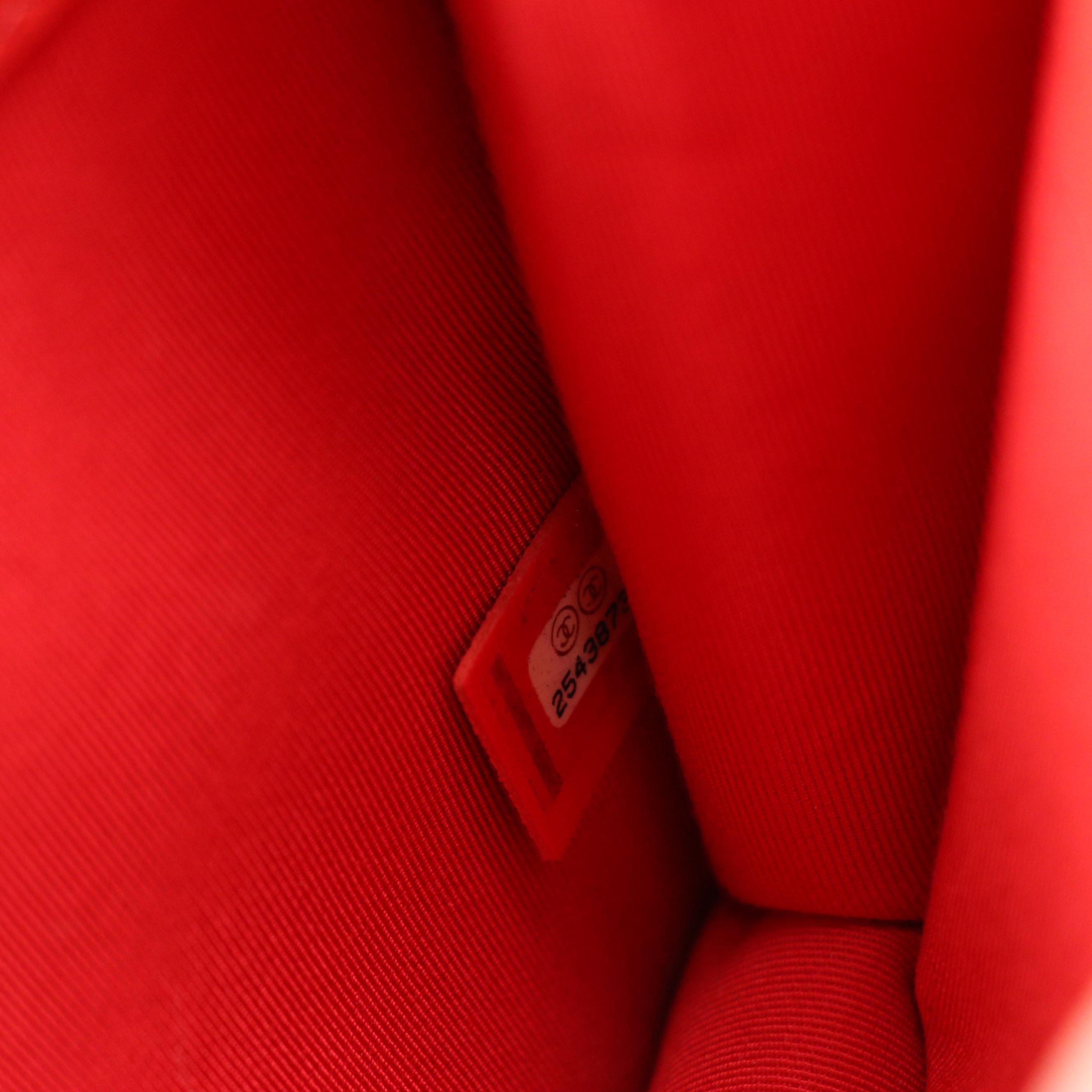 Chanel Chain Strap Flap Bag in Red Quilted Calfskin Leather