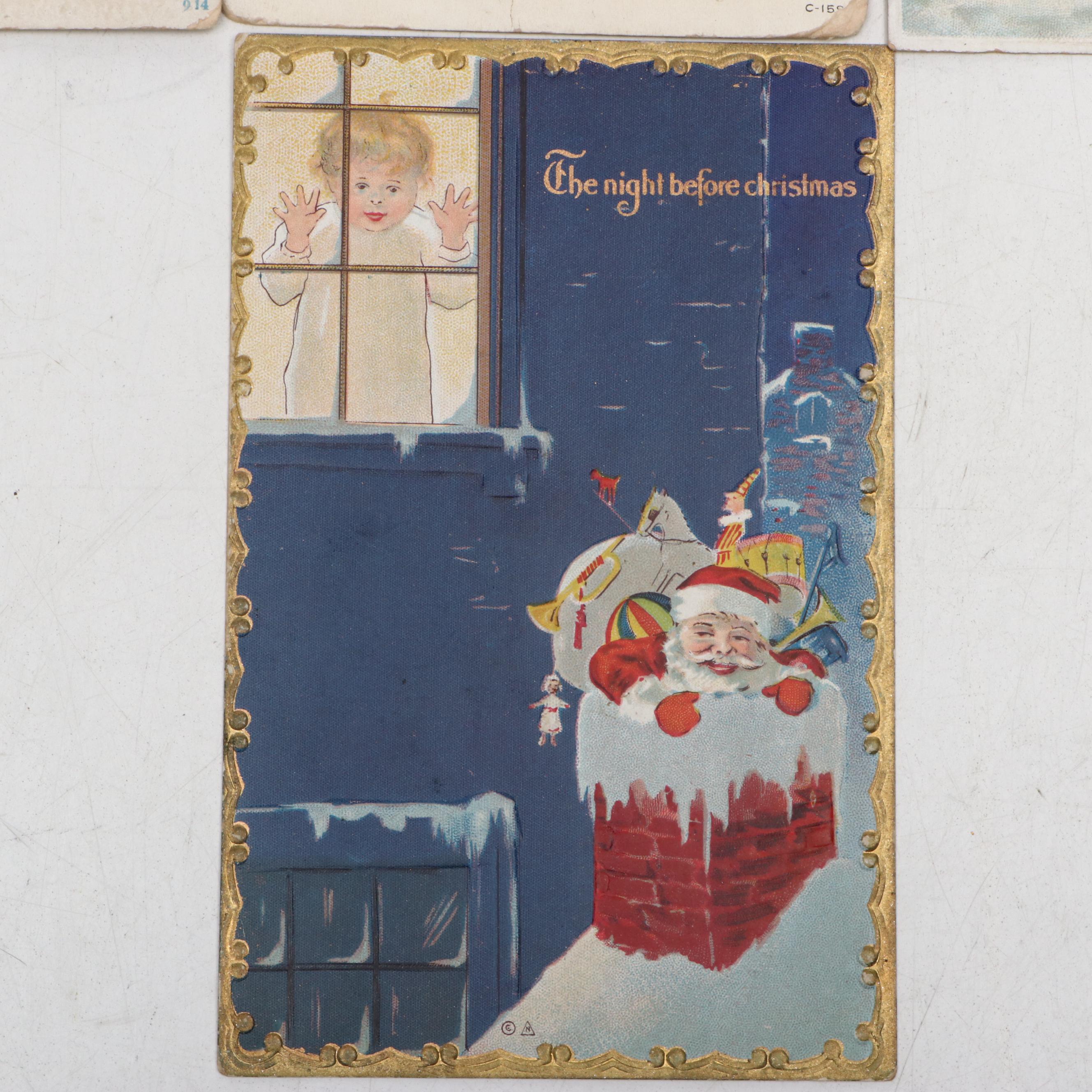 Christmas Santa Claus Postcards, Early 20th Century