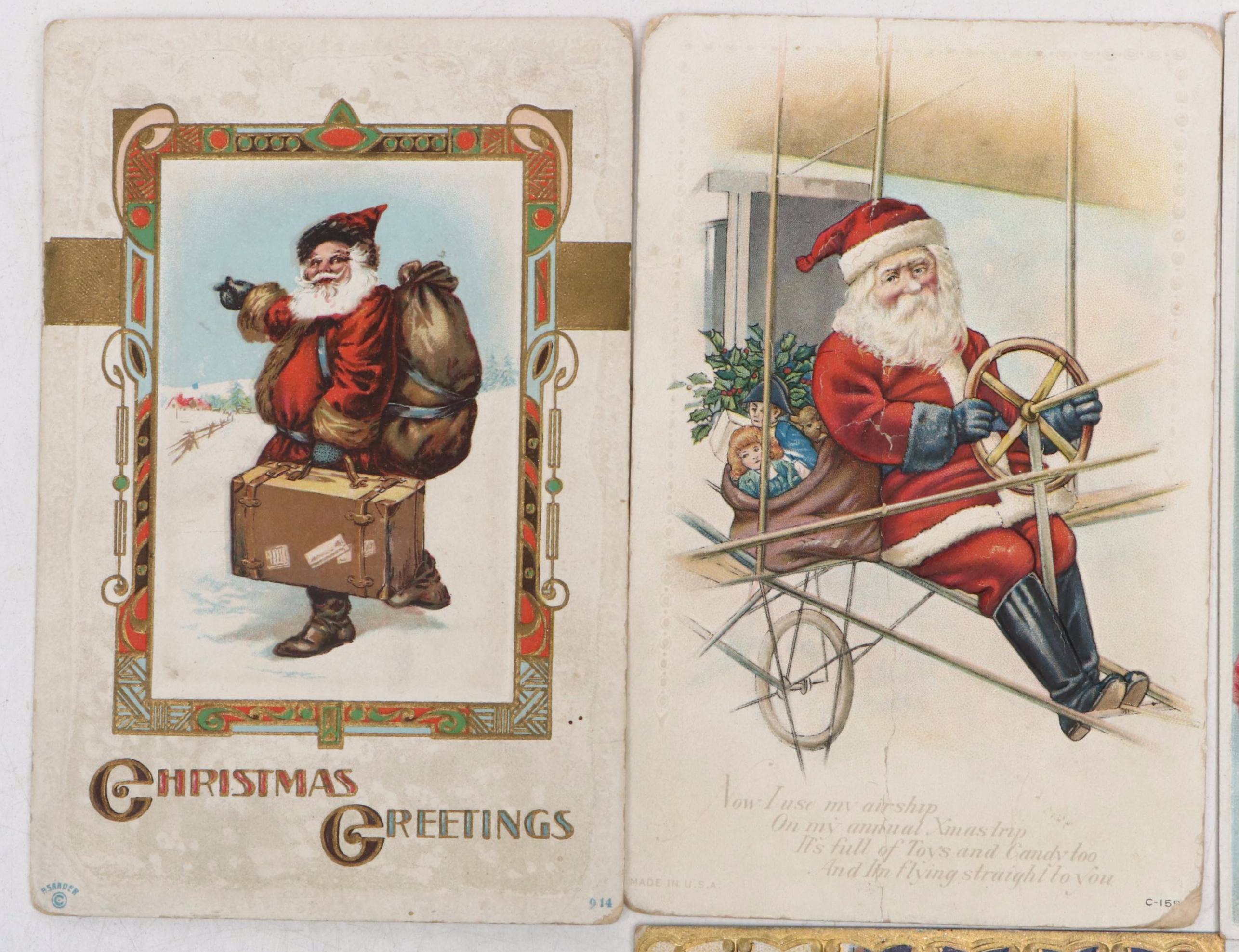 Christmas Santa Claus Postcards, Early 20th Century