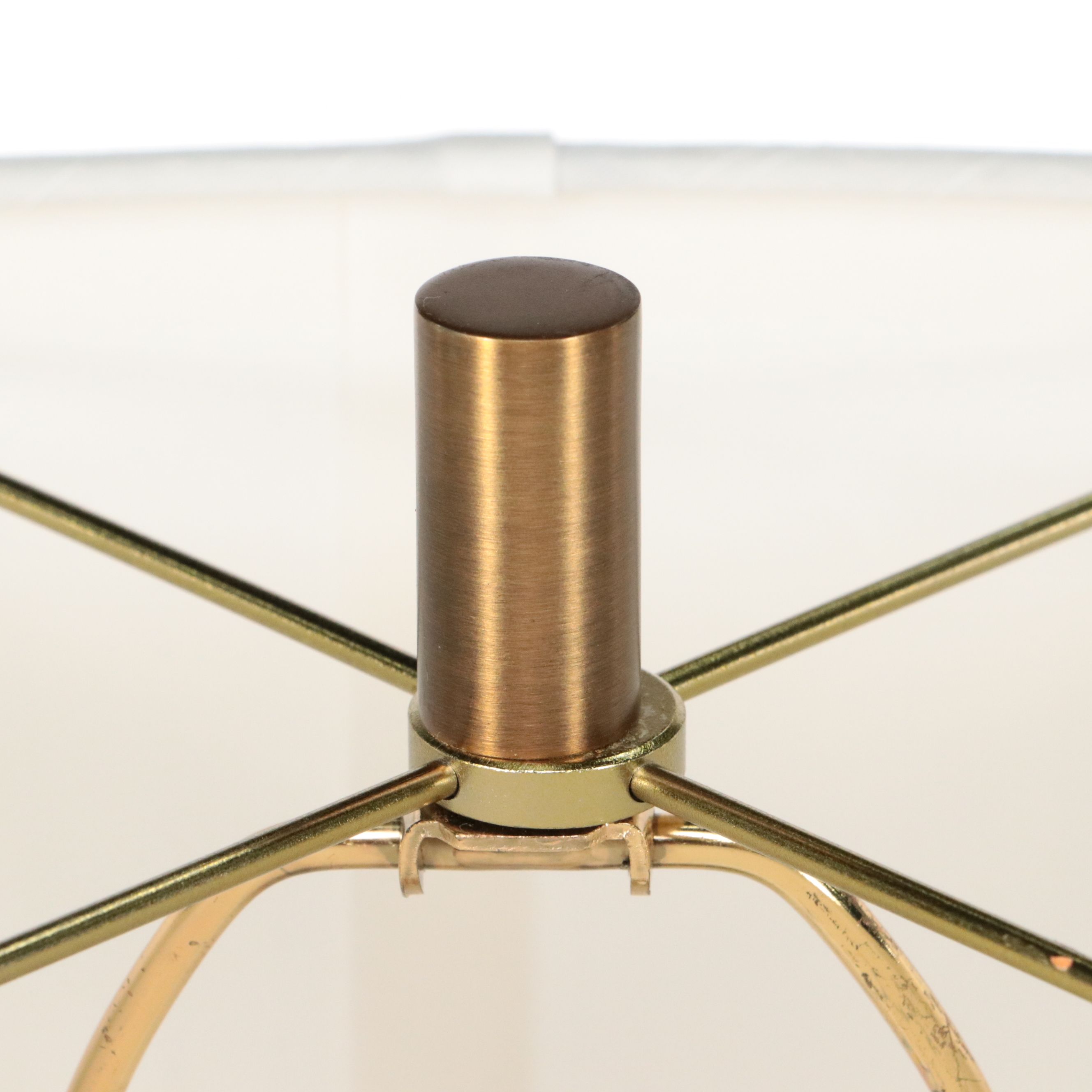 Contemporary Chinese Ceramic Table Lamp on Acrylic Base with Fabric Shade