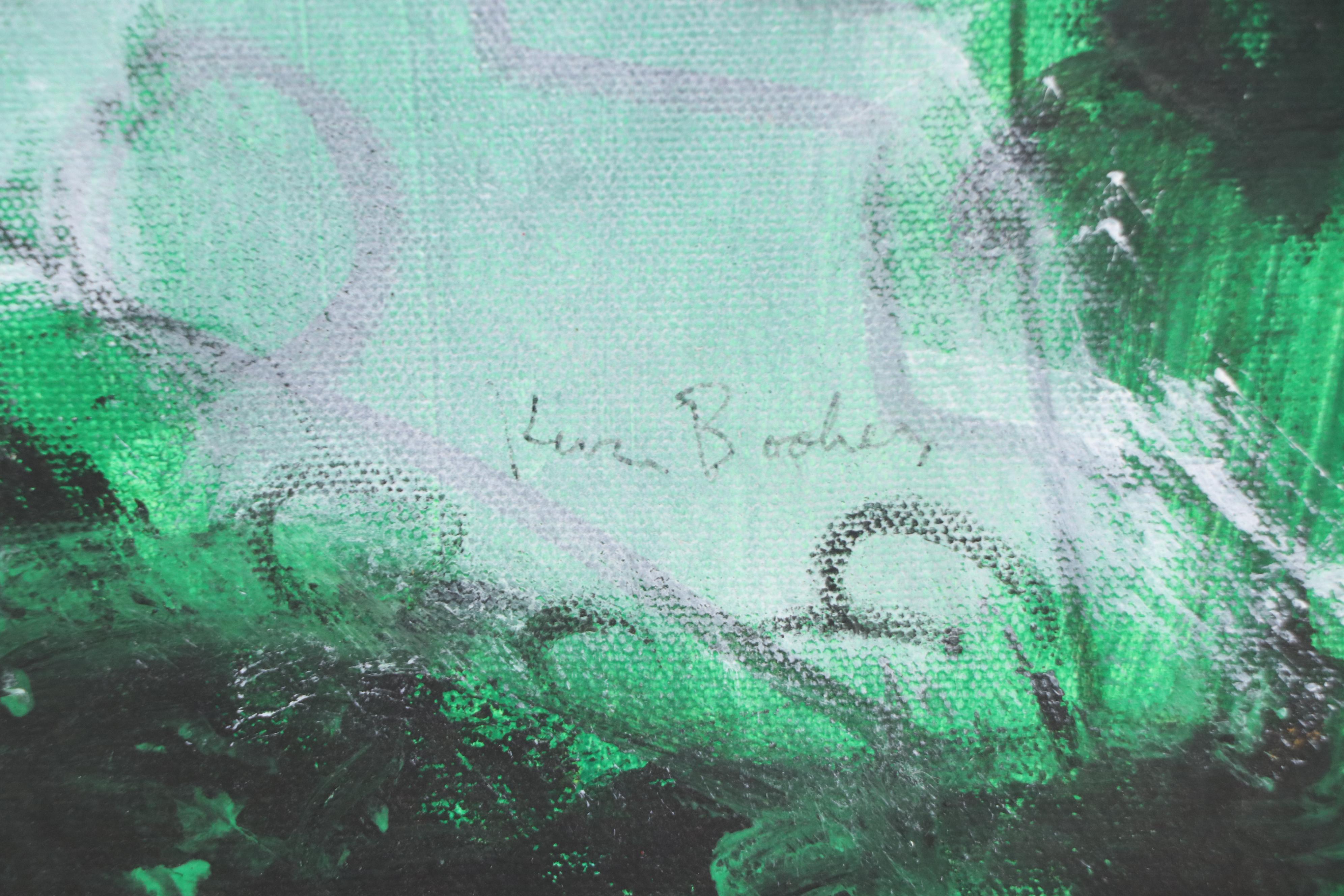 Kevin Booher Abstract Cityscape Acrylic Painting, Late 20th to Early 21st C.