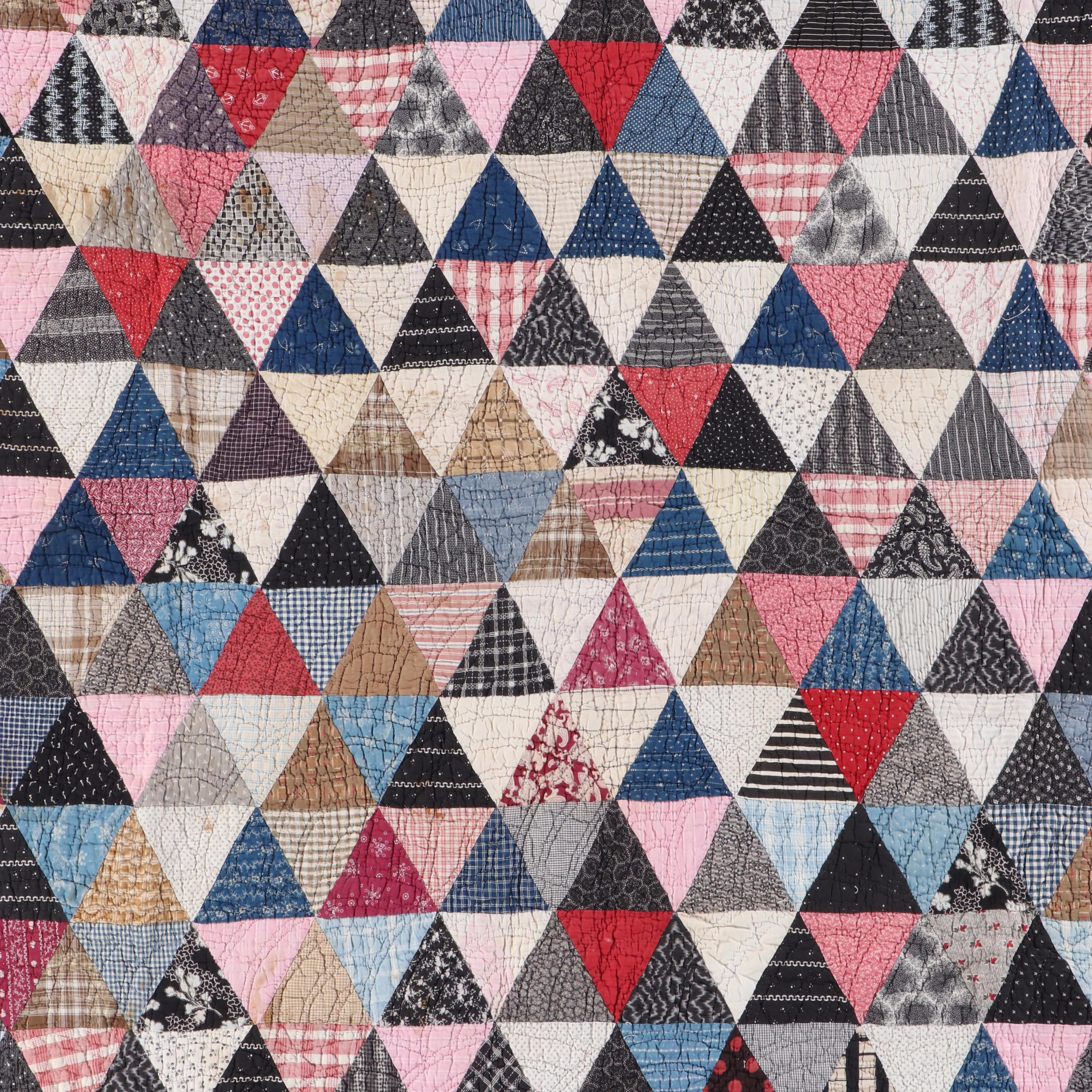 "Thousand Pyramids" Handcrafted Quilt