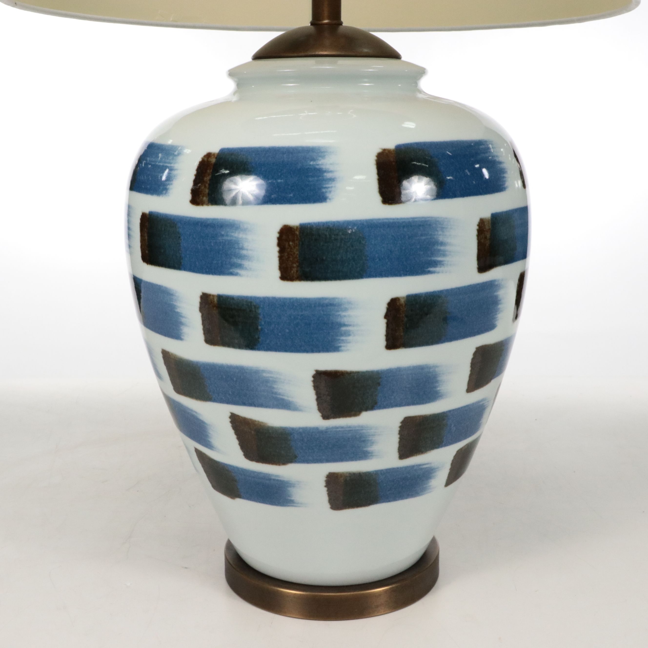Currey & Company "Brushstroke" Ceramic Table Lamp with Fabric Shade