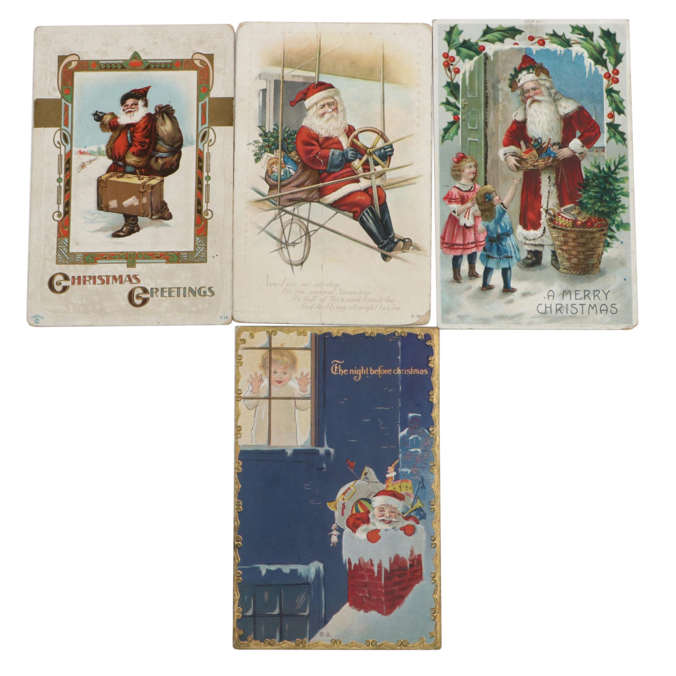 Christmas Santa Claus Postcards, Early 20th Century