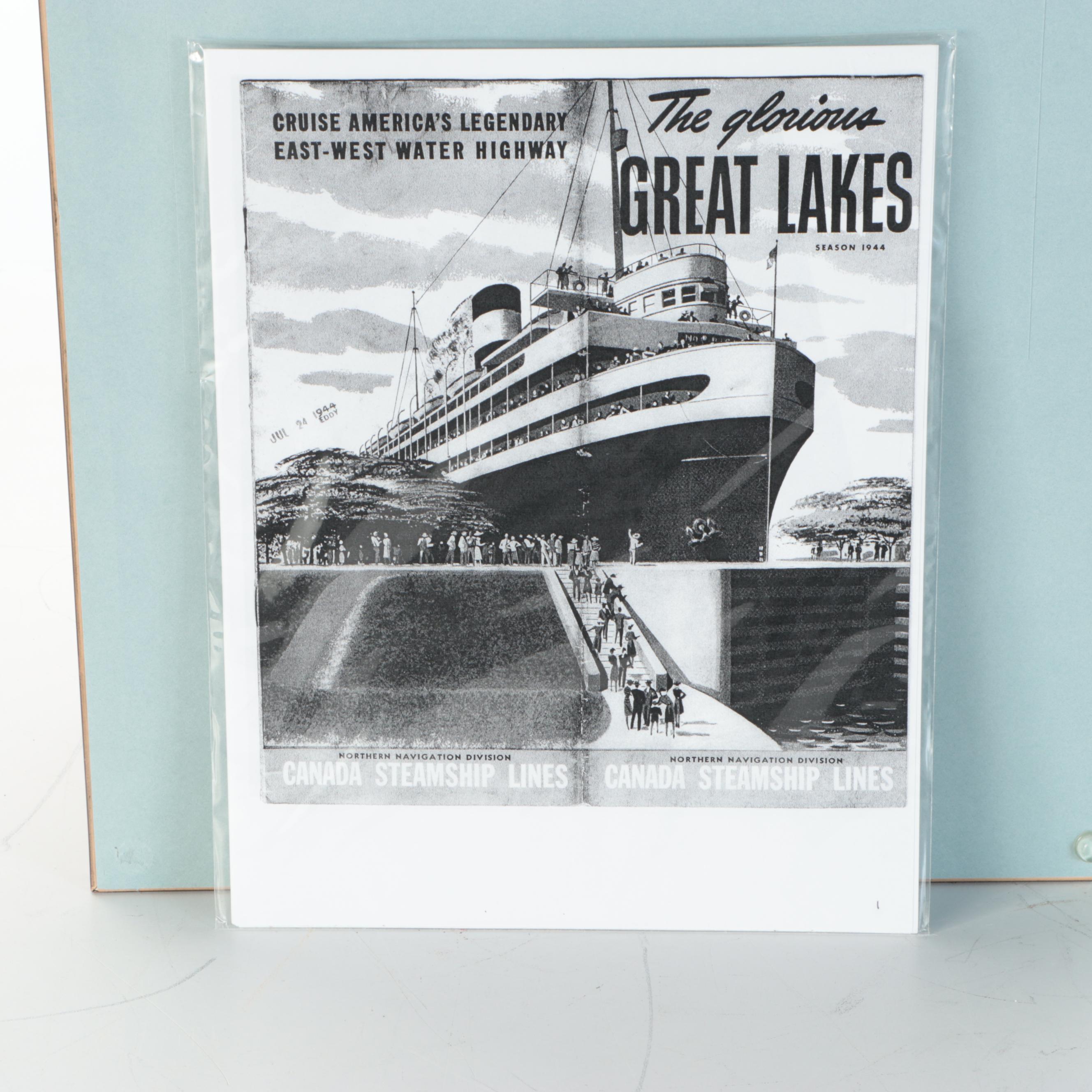 Canada Steamship Lines SS Noronic Advertisement, Postcard and Menu