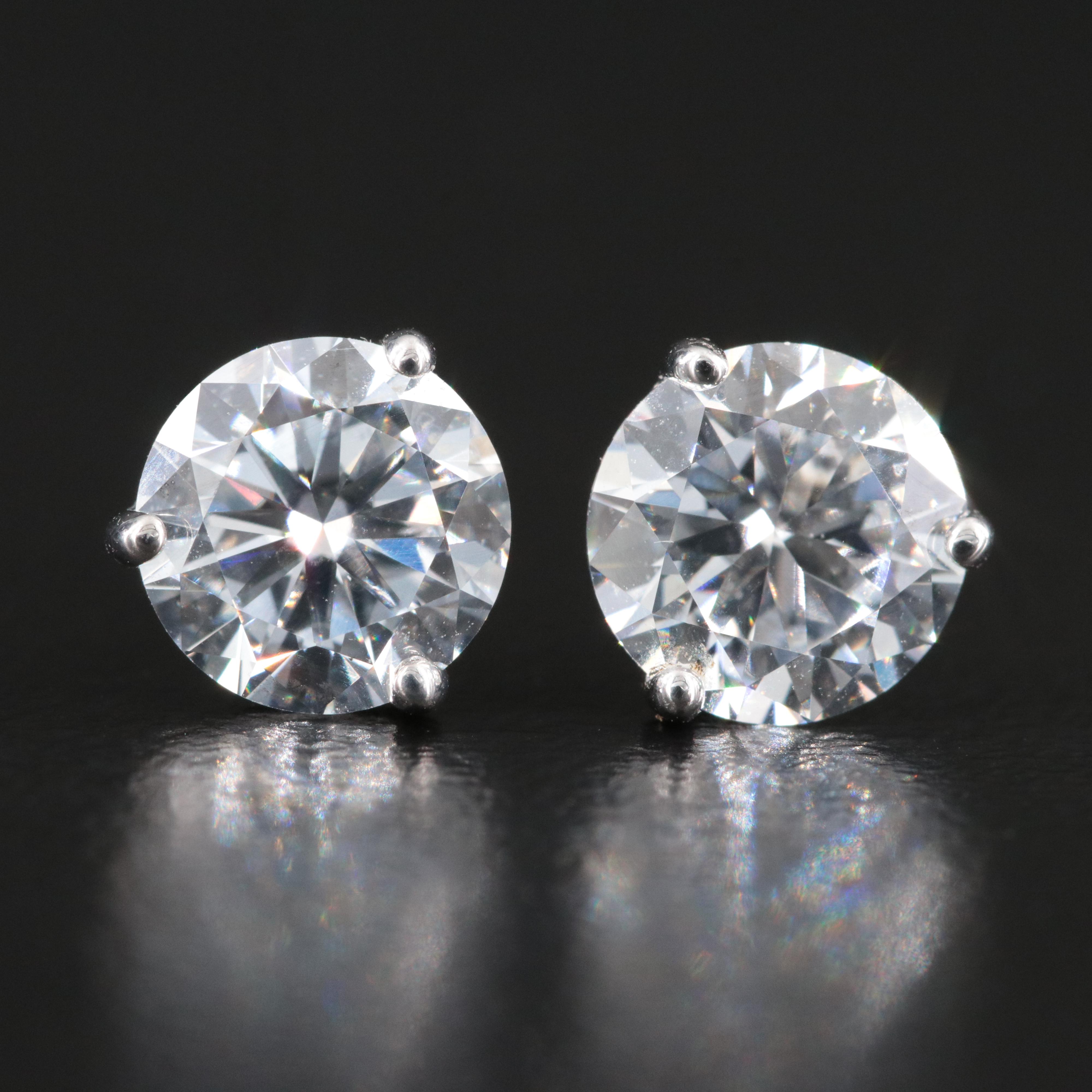 18K 2.00 CTW Lab Grown Diamond Solitaire Earrings