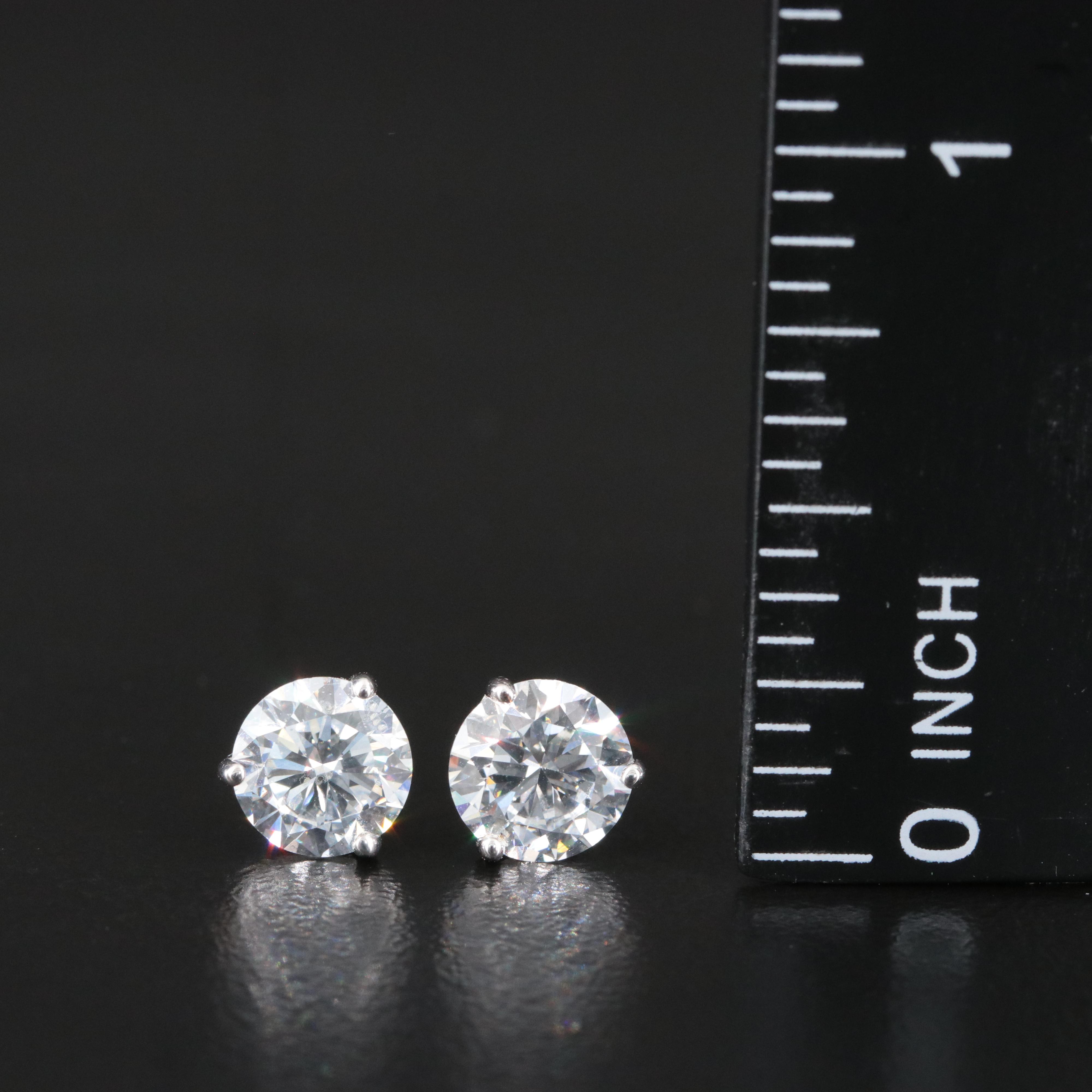 18K 2.00 CTW Lab Grown Diamond Solitaire Earrings