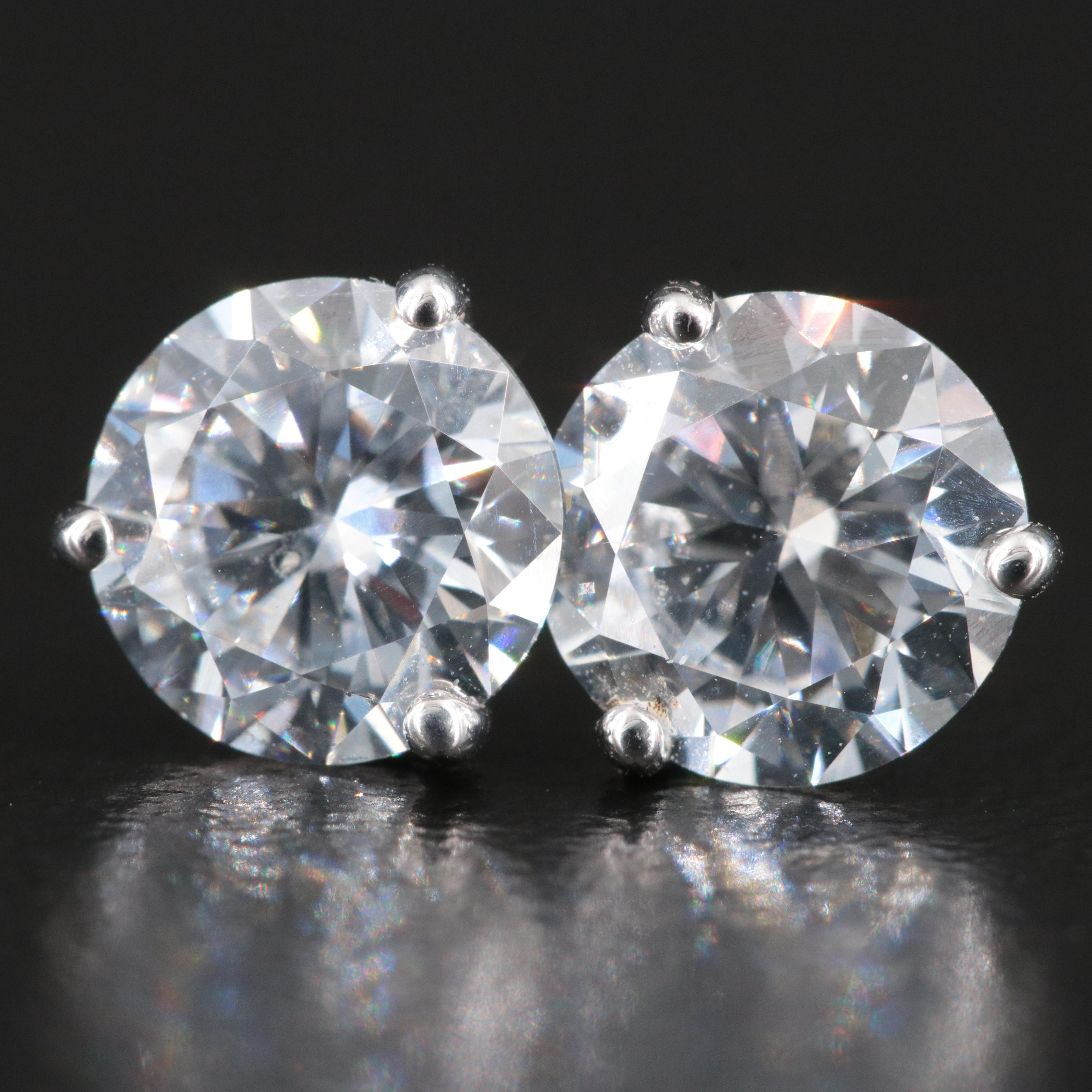 18K 2.00 CTW Lab Grown Diamond Solitaire Earrings
