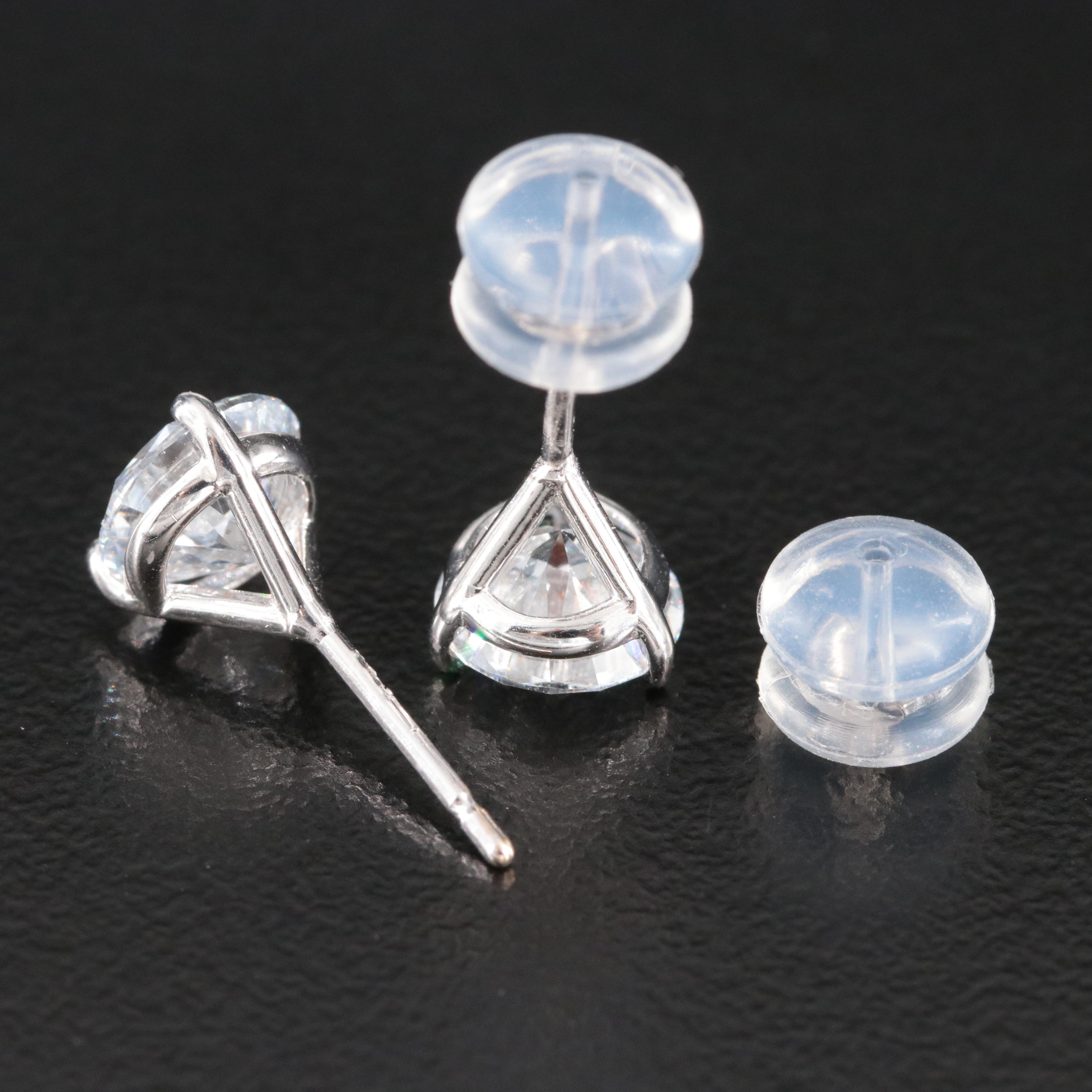 18K 2.00 CTW Lab Grown Diamond Solitaire Earrings