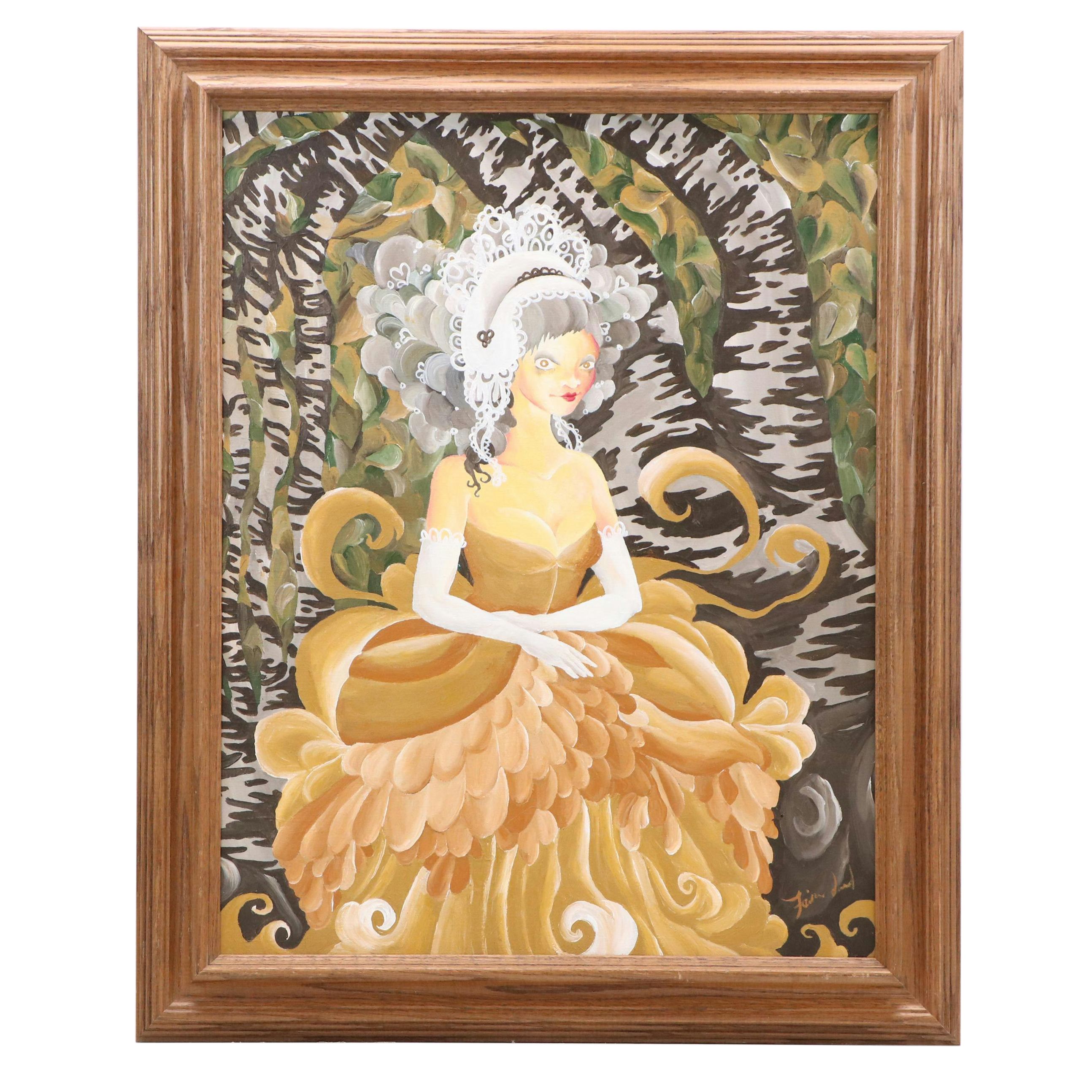 Faina Lorah Oil Painting "Lady of Victoria," 21st Century