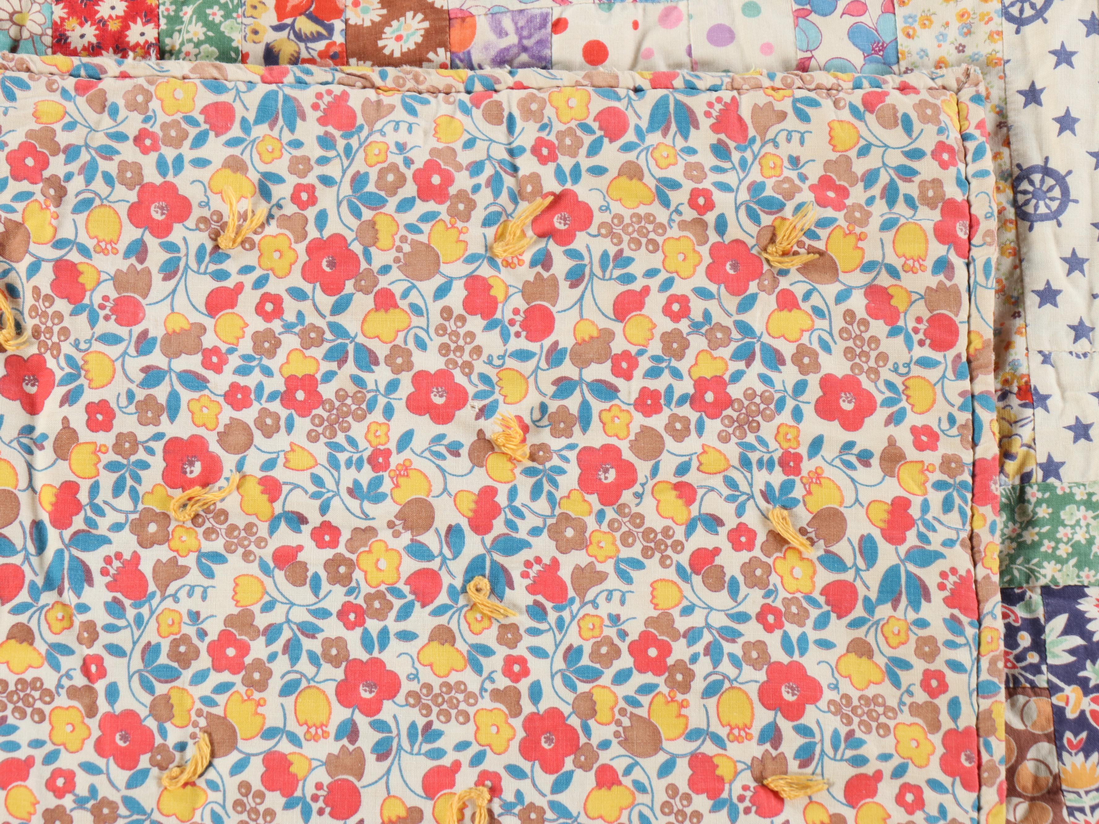 "Log Cabin" Handcrafted Quilt