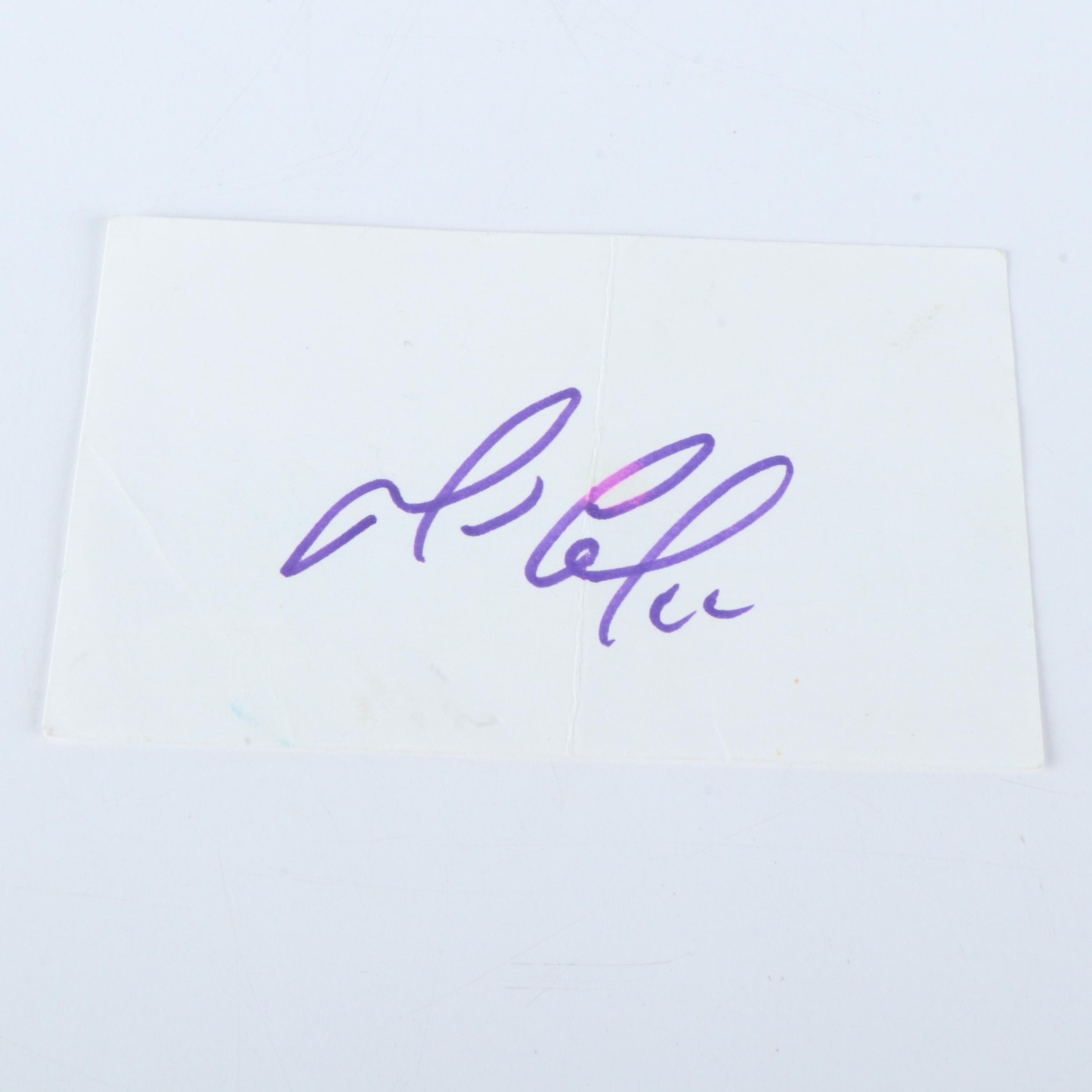 Mario Lemieux Signed Index Card with 500 Goal Hockey Print, JSA