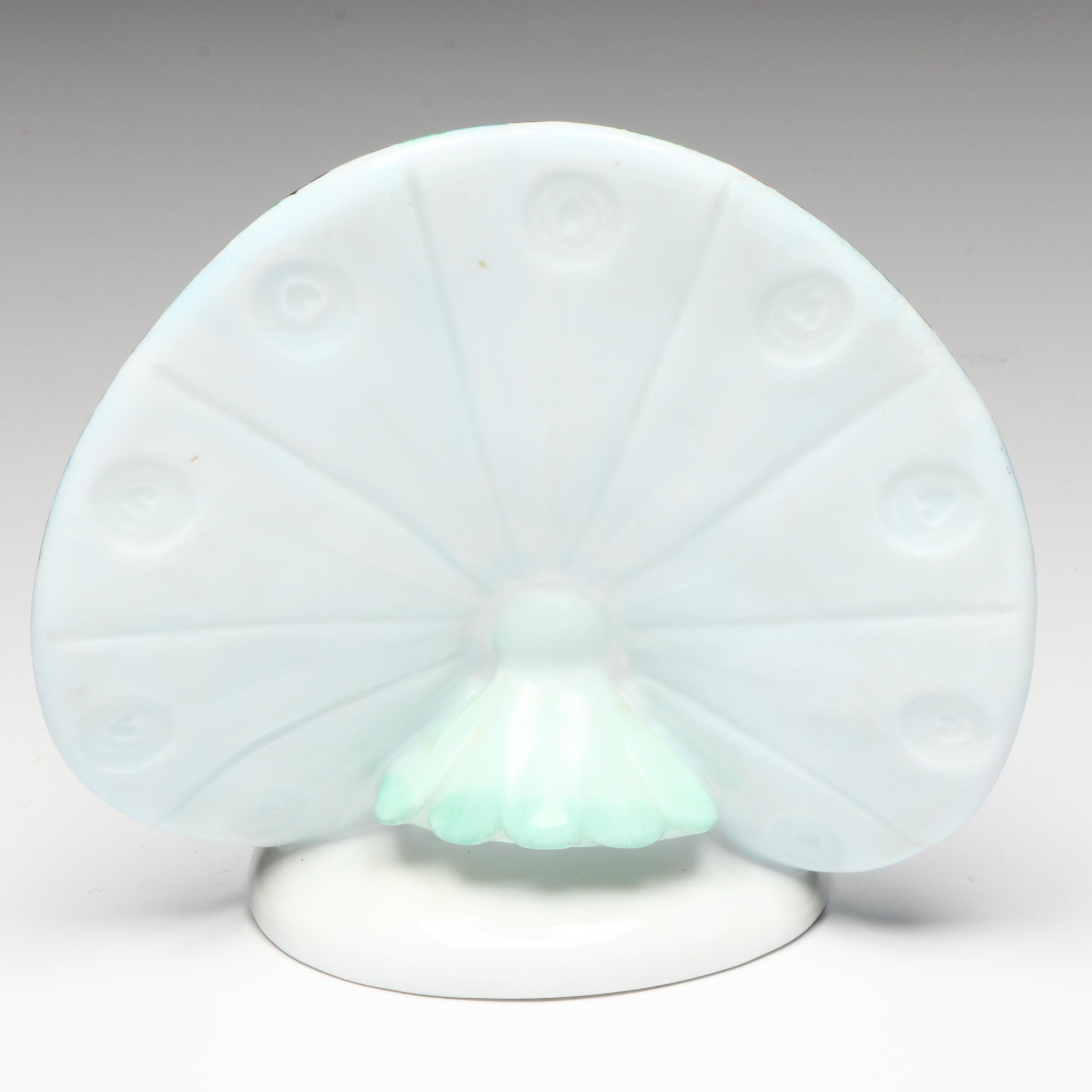 Herend Green Fishnet with Gold "Peacock" Porcelain Figurine