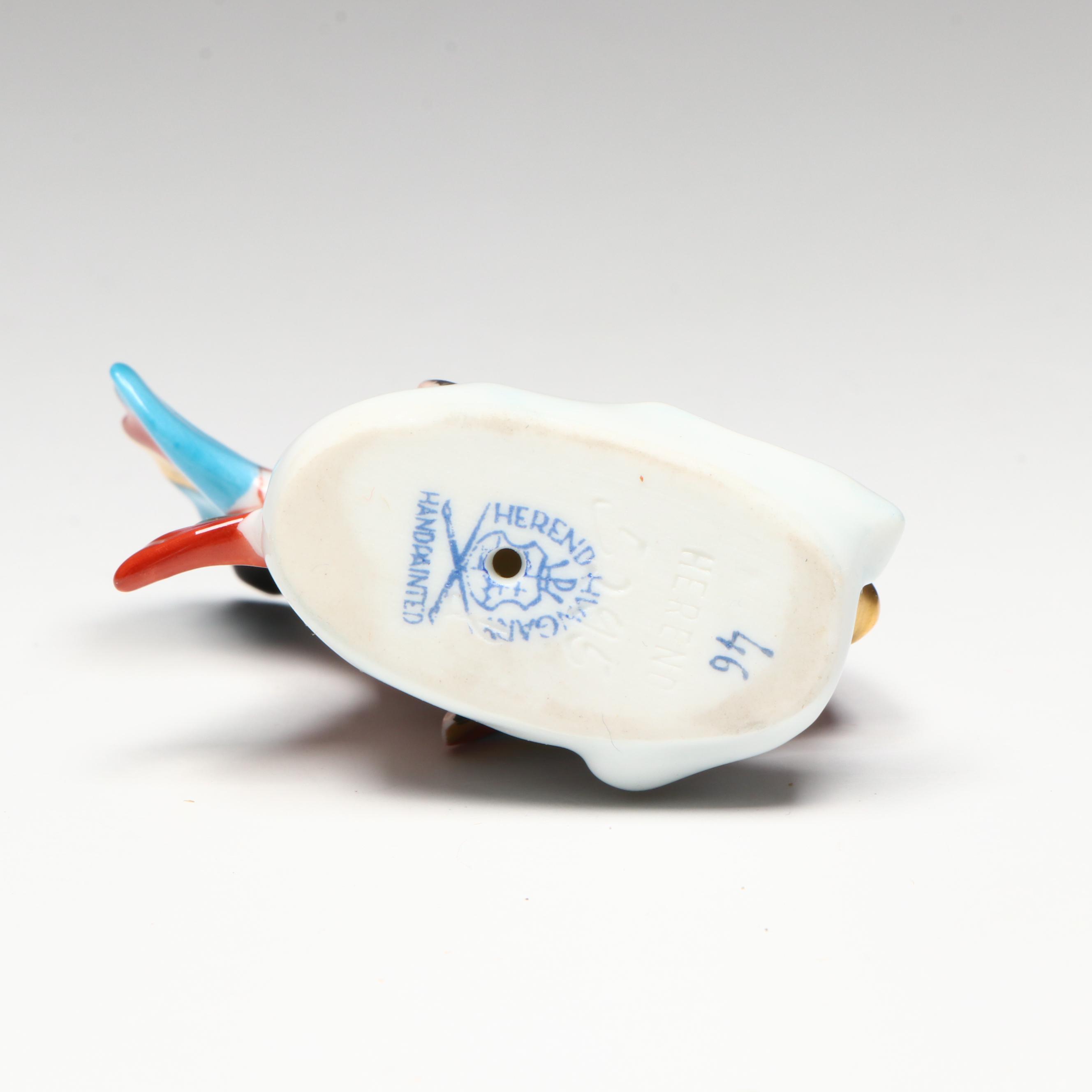 Herend Rust Fishnet with Gold "Angel Fish" Porcelain Figurine