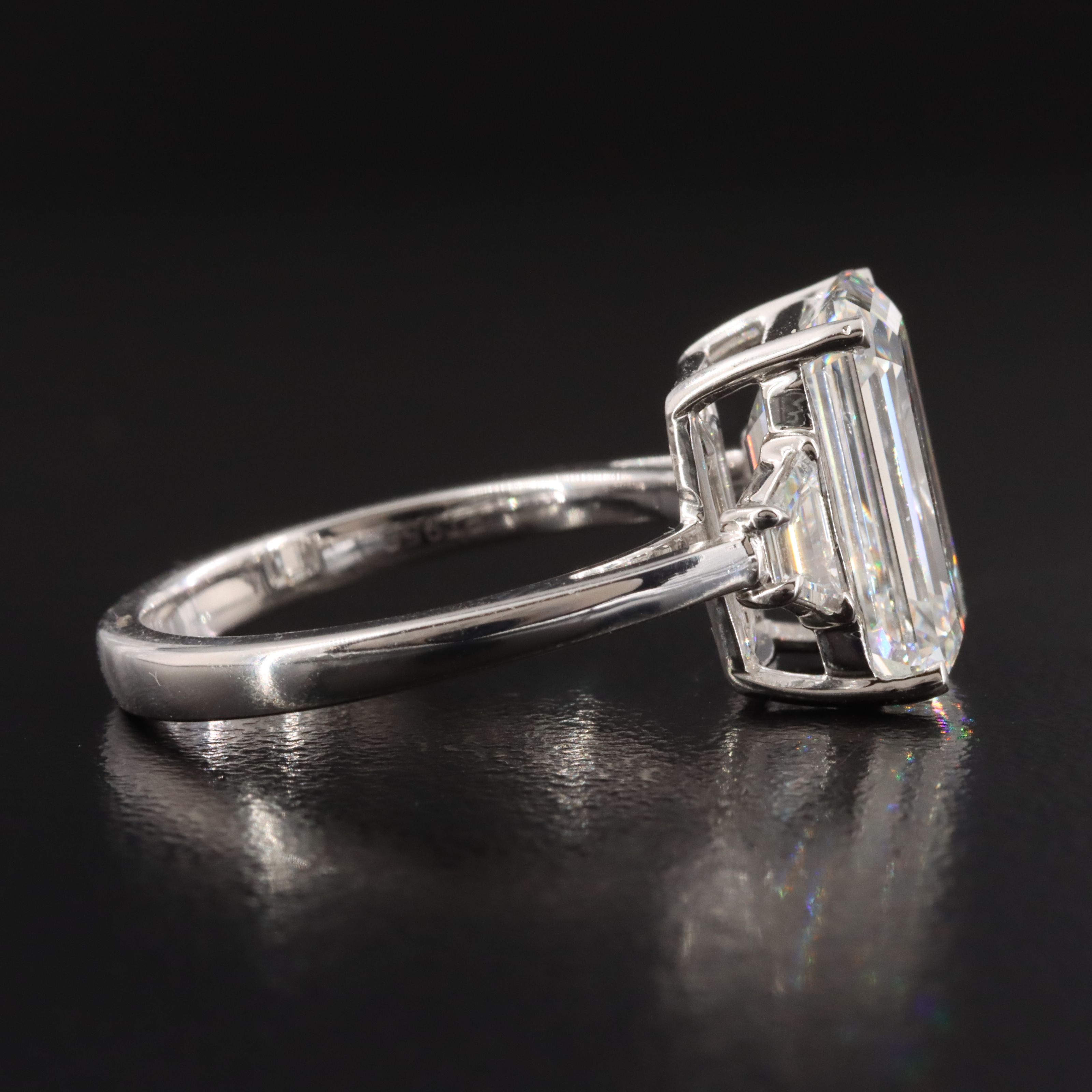 Platinum 5.54 CTW Lab Grown Diamond Ring with IGI Report