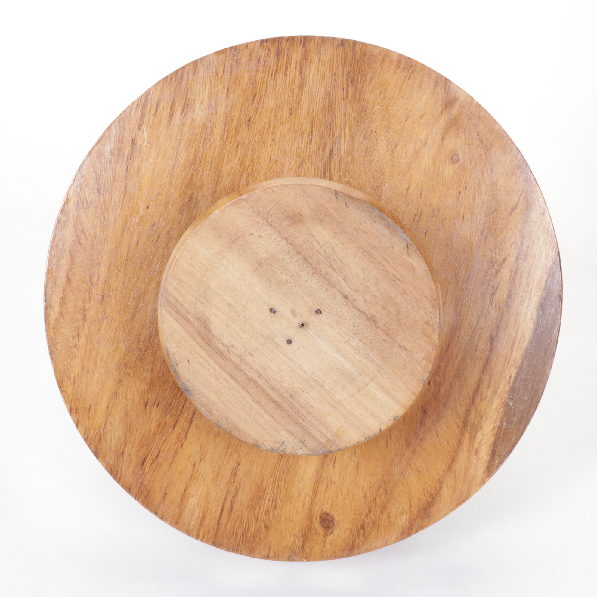 Mid Century Modern Carved Monkey Pod Three-Tier Lazy Susan