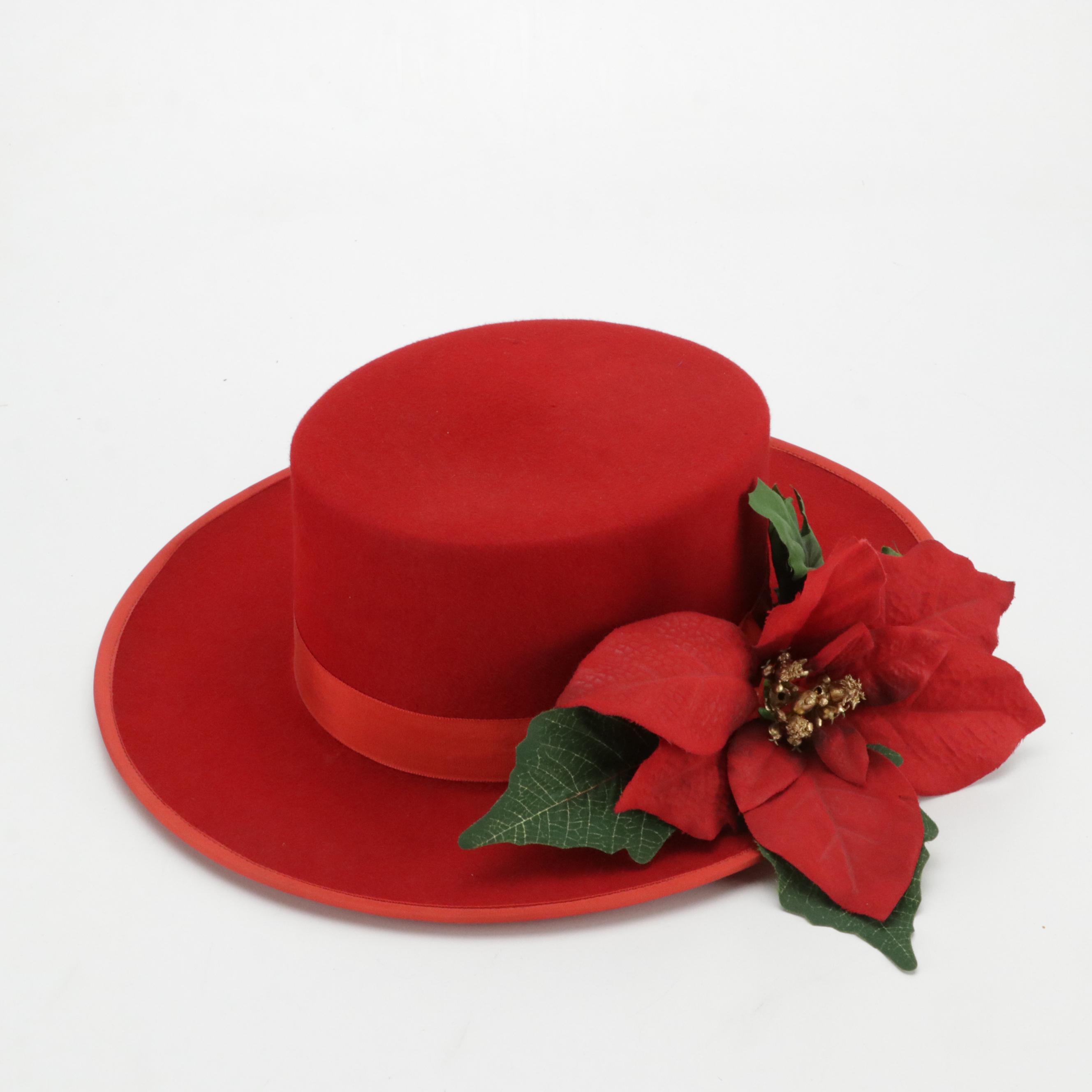 Betmar Pink Straw Rolled Brim Sunhat, Luciano Berni Felted Wool & Other Brim Hat