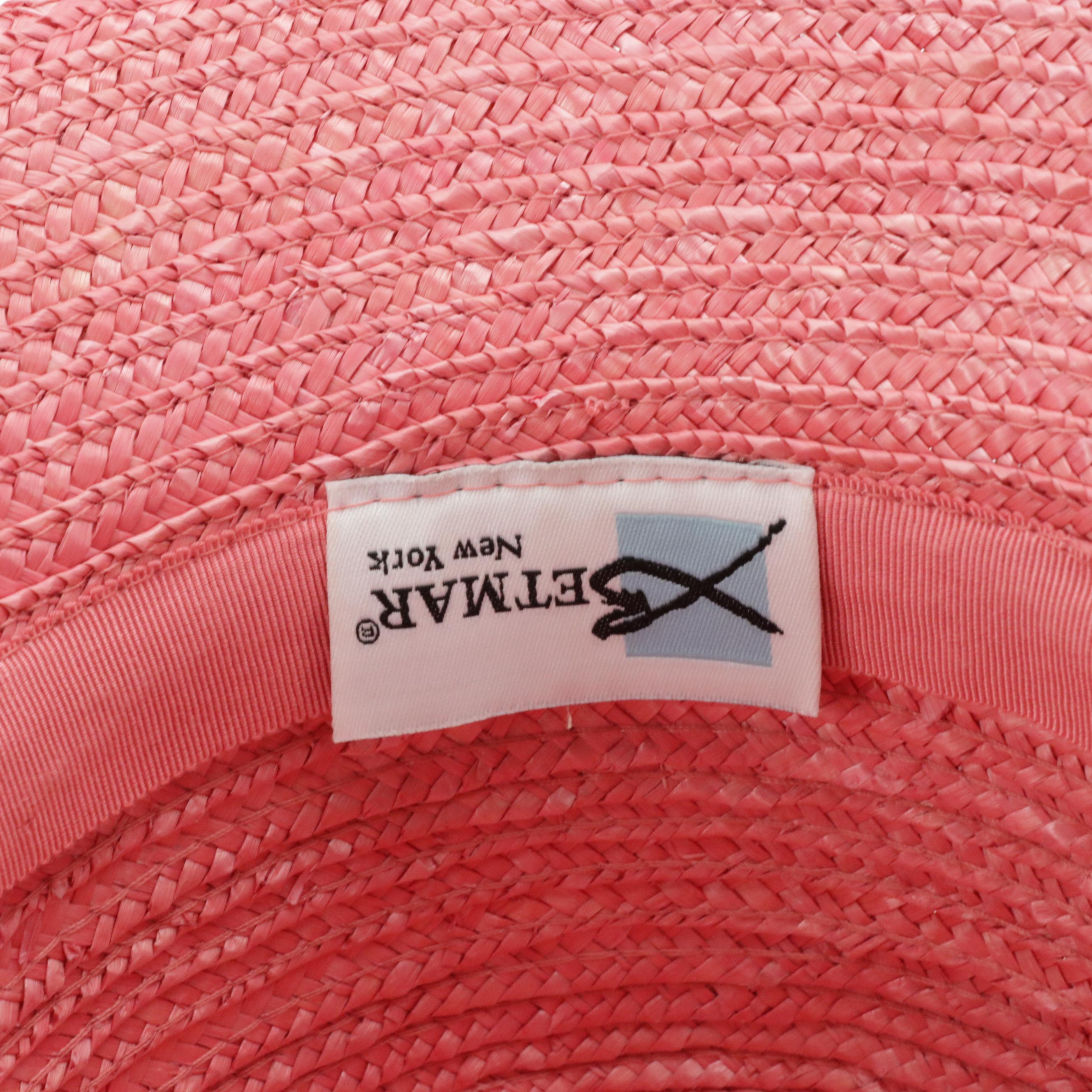 Betmar Pink Straw Rolled Brim Sunhat, Luciano Berni Felted Wool & Other Brim Hat