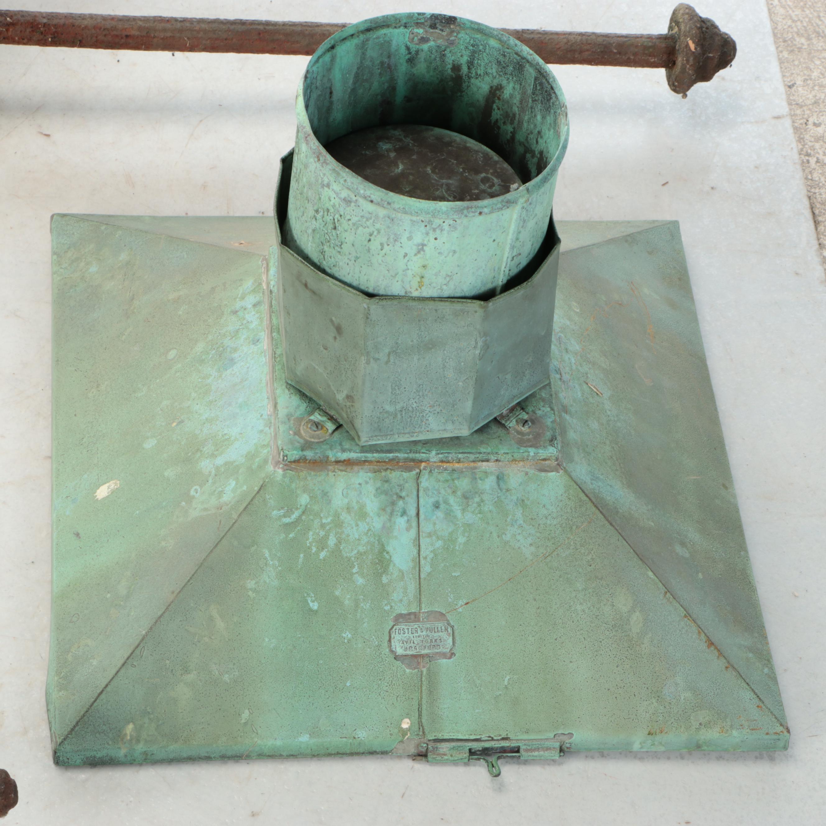 English Foster & Pullen Verdigris Street Lanterns, Early to Mid-20th Century