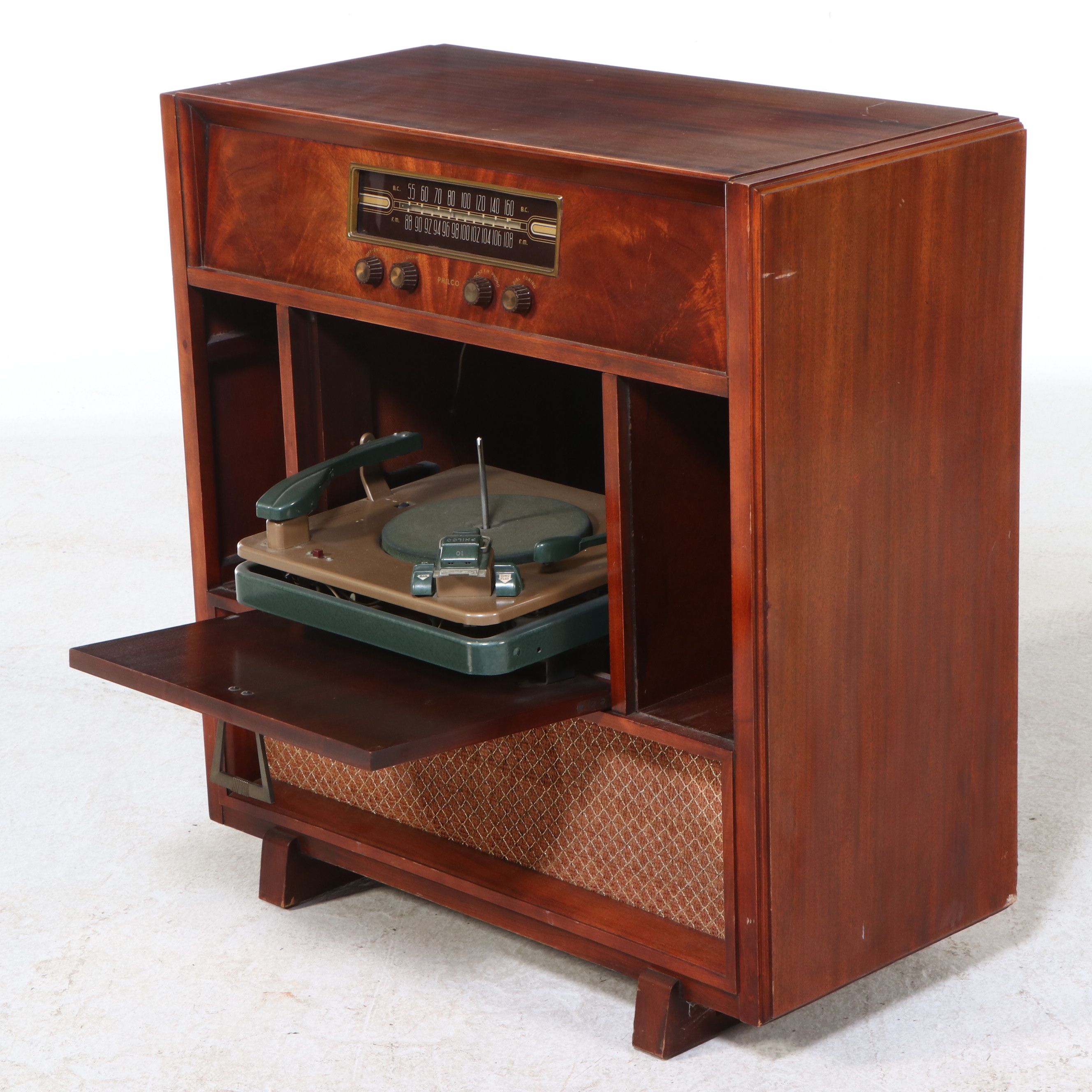 Philco Mahogany Radio Console with Turntable