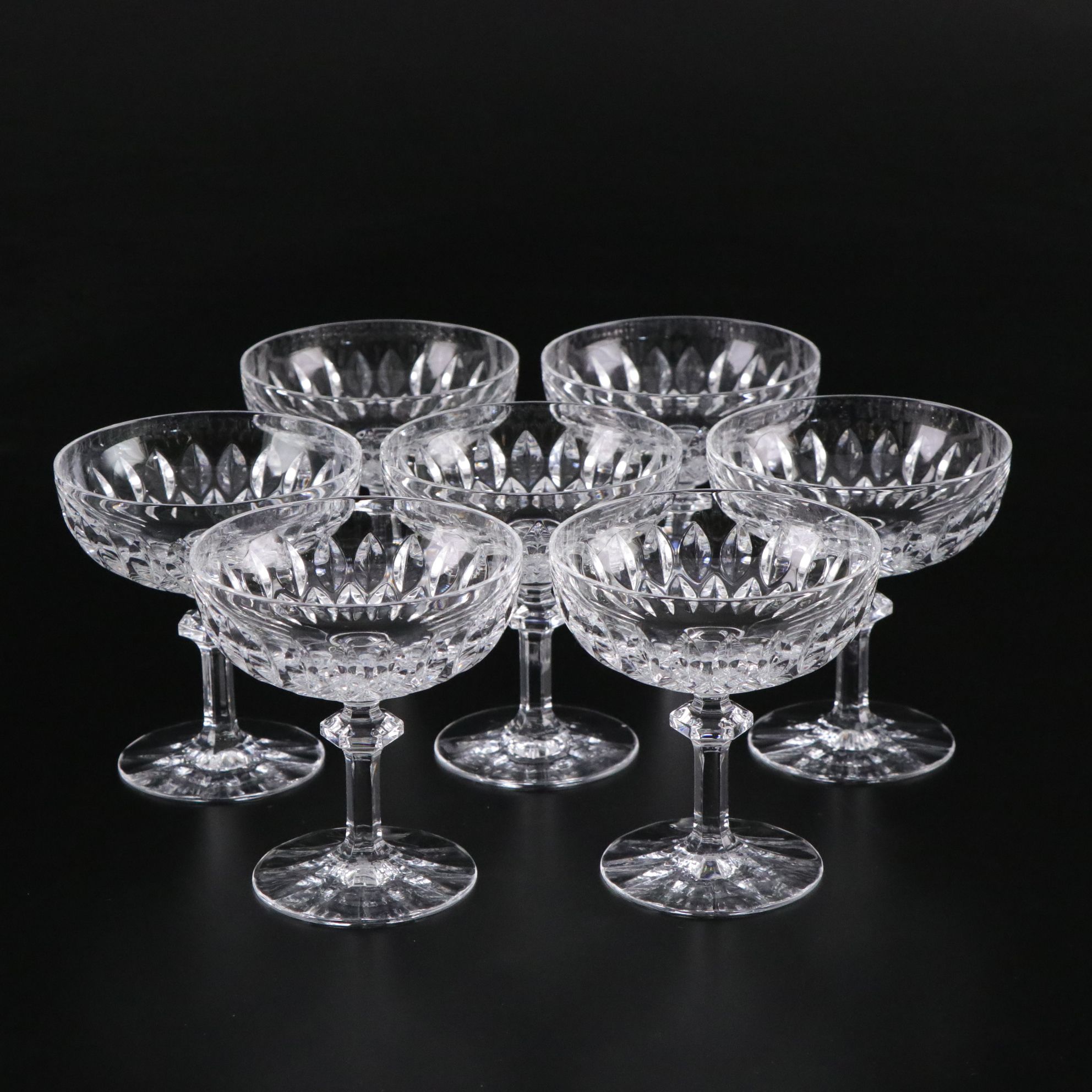 Seven Gorham "Althea" Crystal Champagne or Tall Sherbet Stems