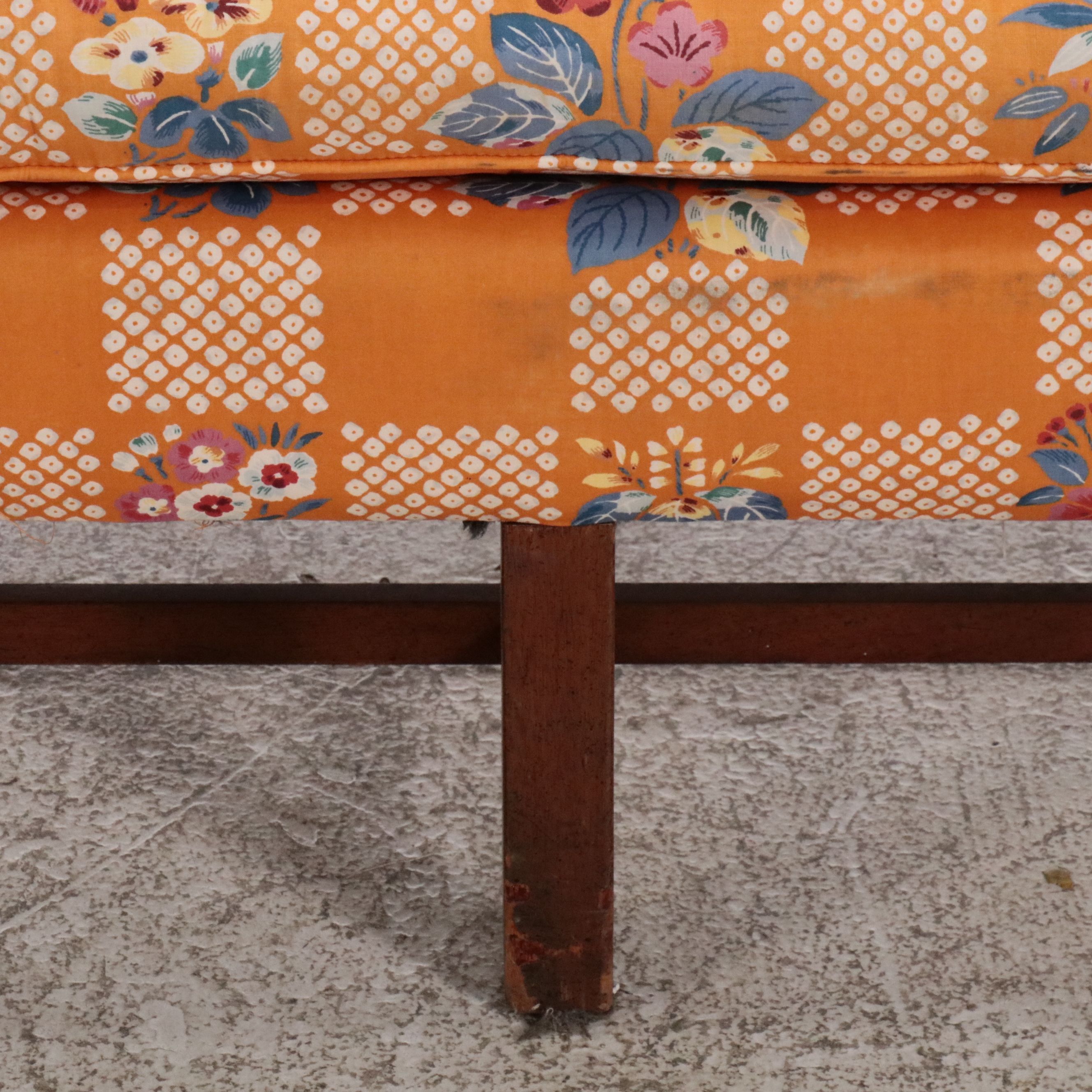 Chippendale Style Upholstered Camelback Sofa