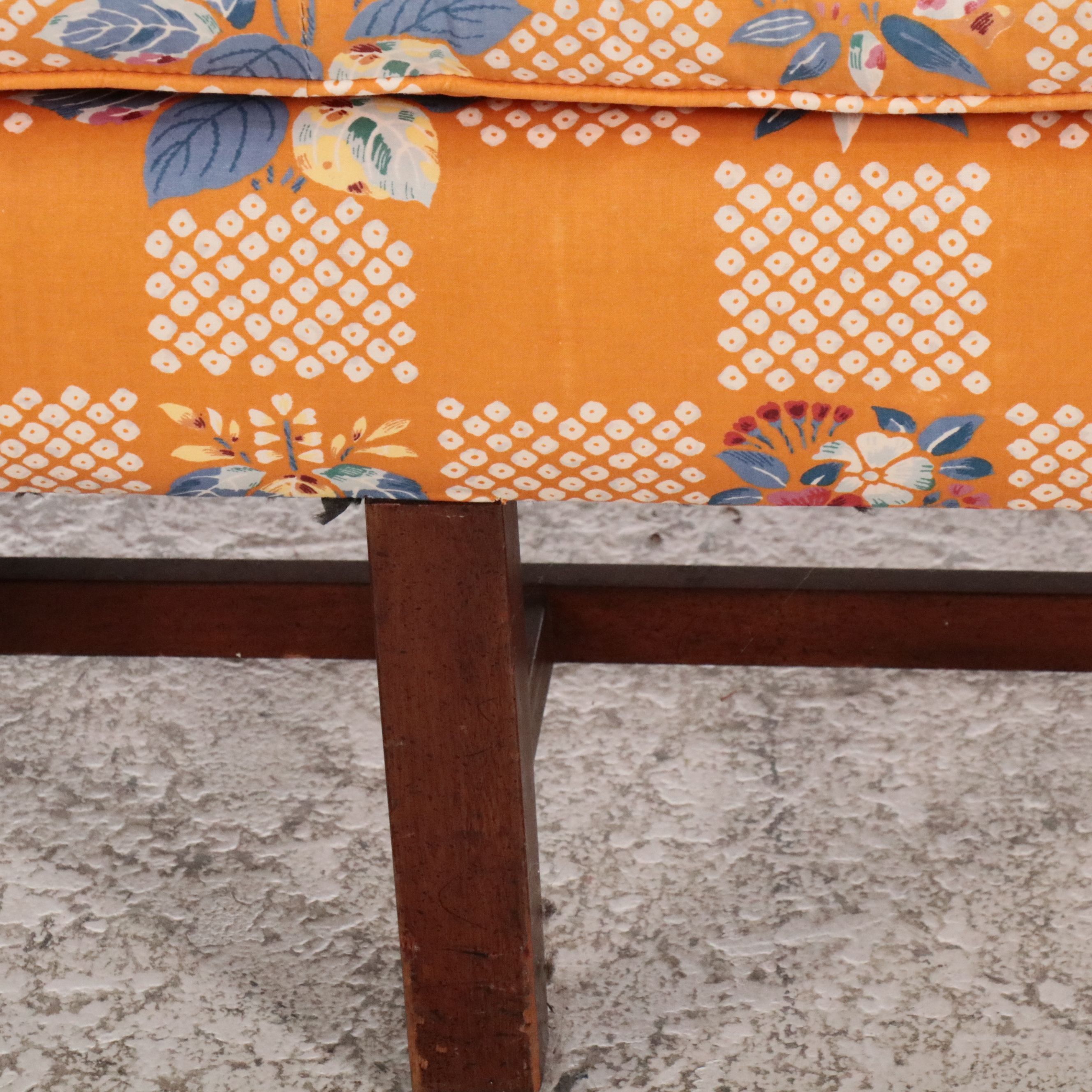 Chippendale Style Upholstered Camelback Sofa