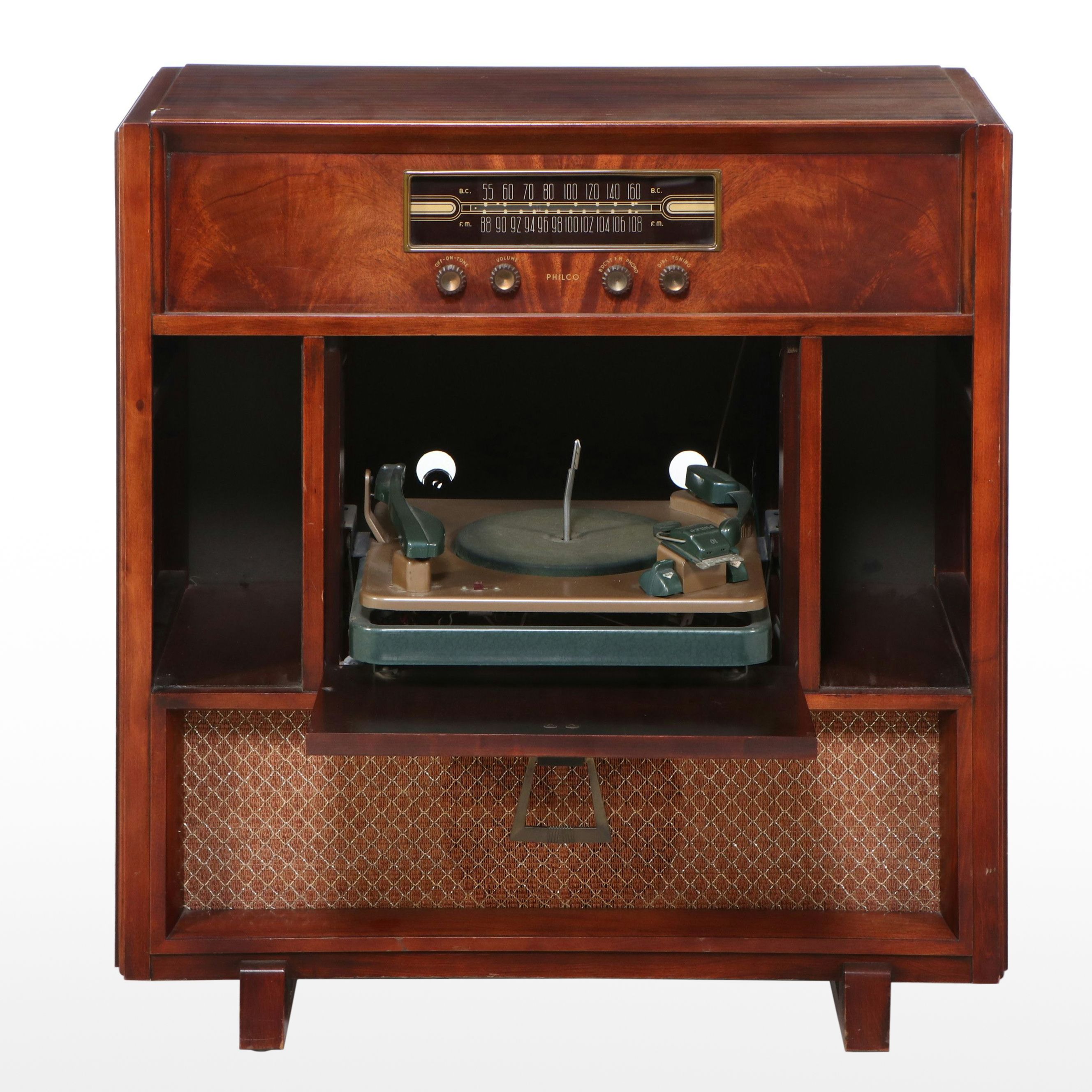 Philco Mahogany Radio Console with Turntable