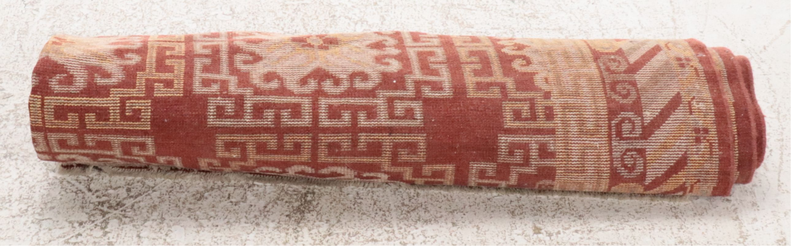 6' x 8'11 Hand-Knotted Tibetan Floral and Geometric Area Rug