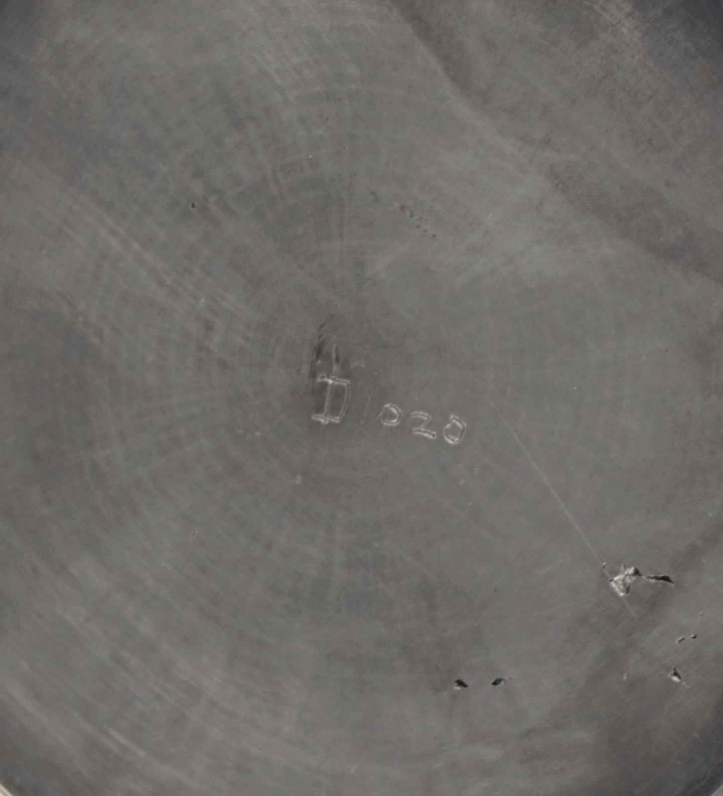 Victorian Style Pewter Teapot with Foliate Engravings and Scalloped Rim Plate