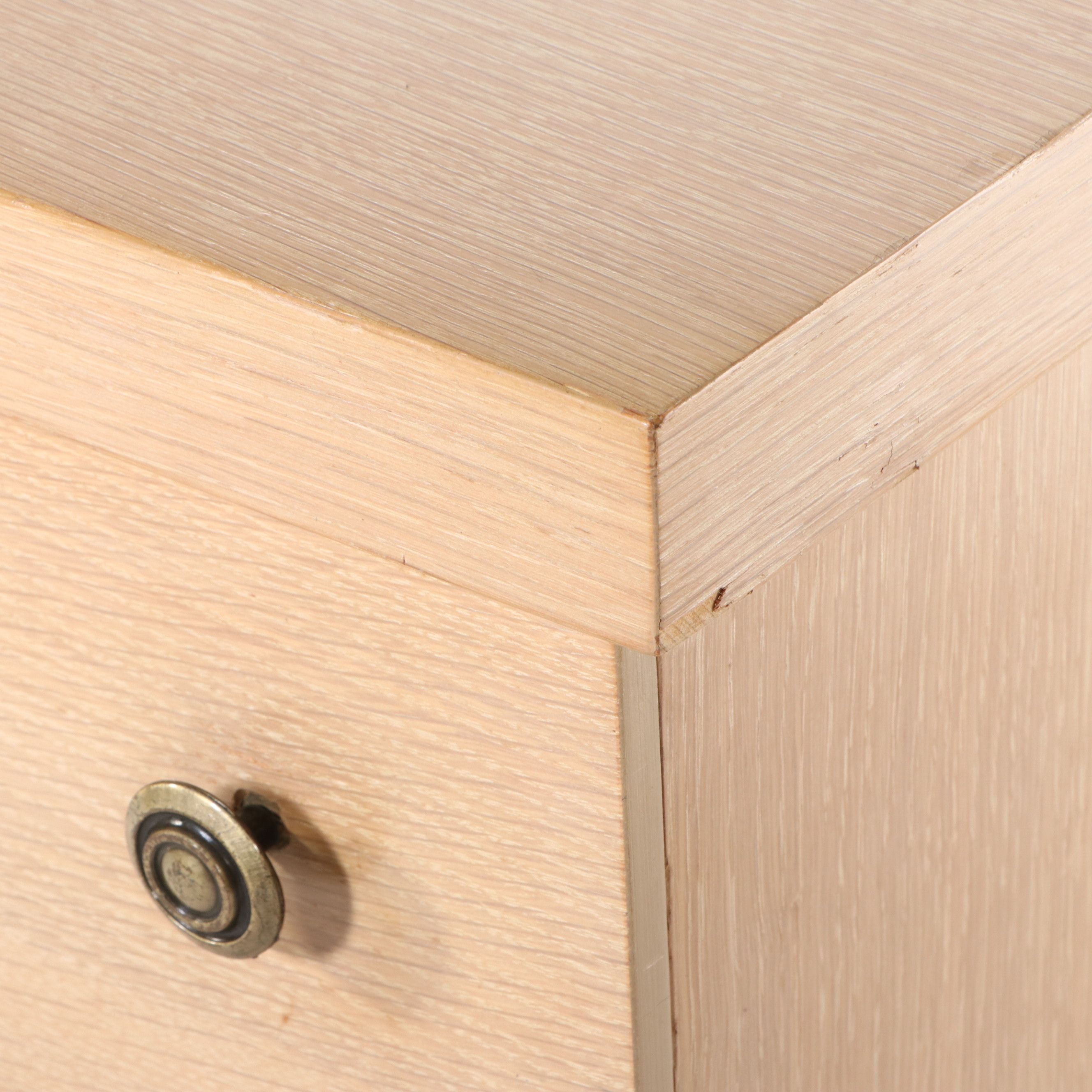 Mid Century Modern Natural Finish Oak Five-Drawer Chest